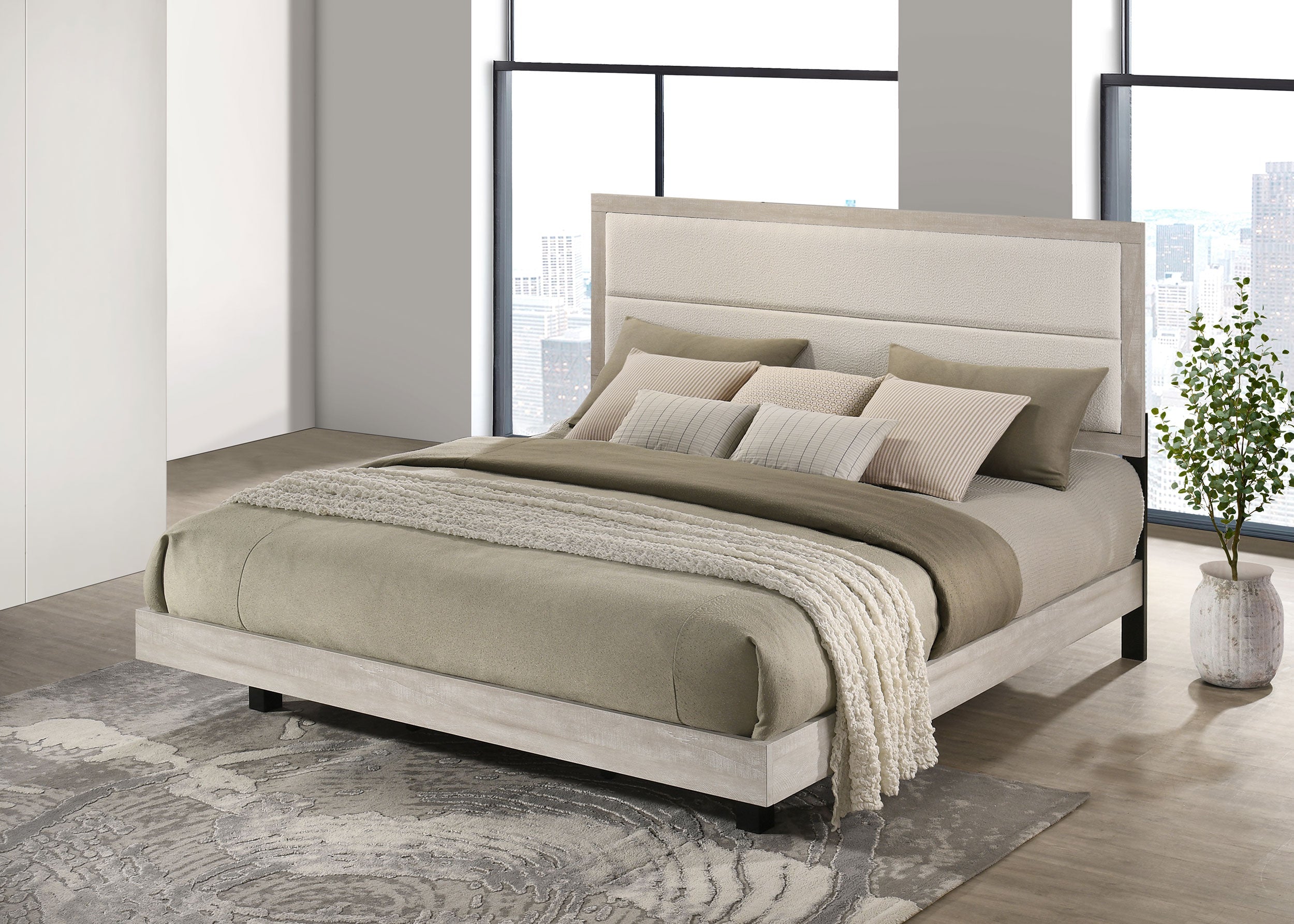 Trenton Wood Panel Bed - Eastern King
