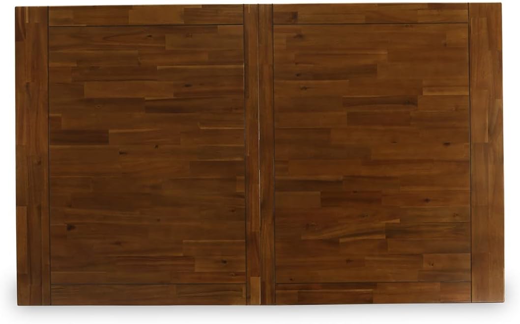 Rustic 9 PC Formal Dining Room Double Pedestal Table and Linen Chairs In Walnut