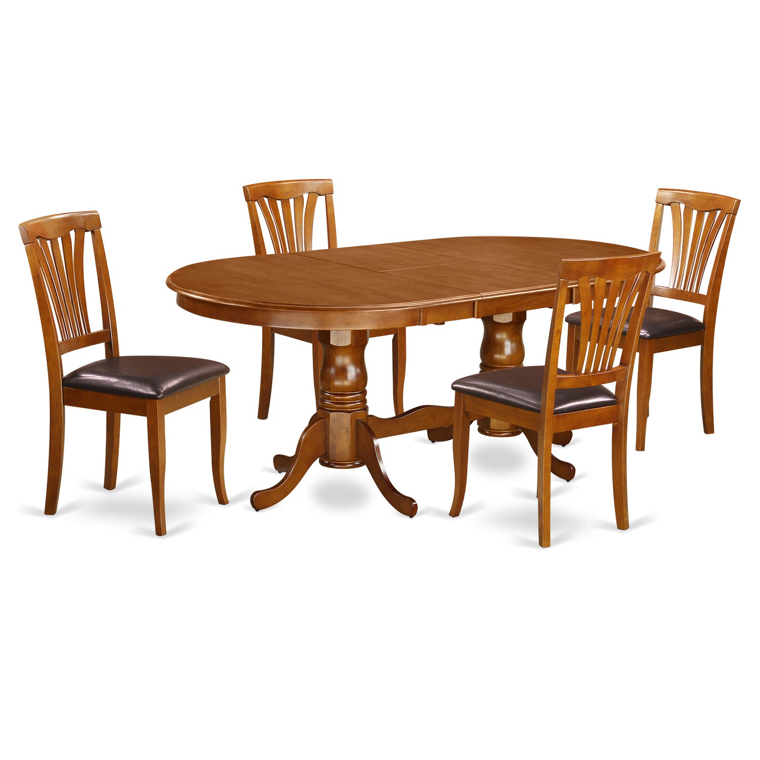 PLAV5-SBR-LC 5 Pc Dining room set for 4-Dining Table with 4 Dining Chairs