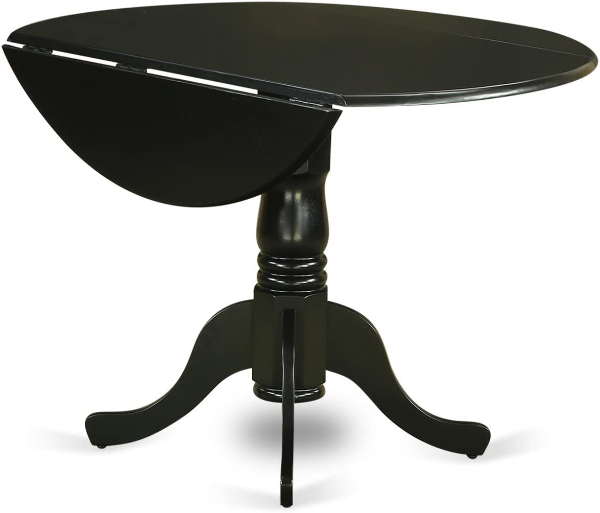 East West Furniture DLVA5-BLK-W Dining Table Set, 5-Piece