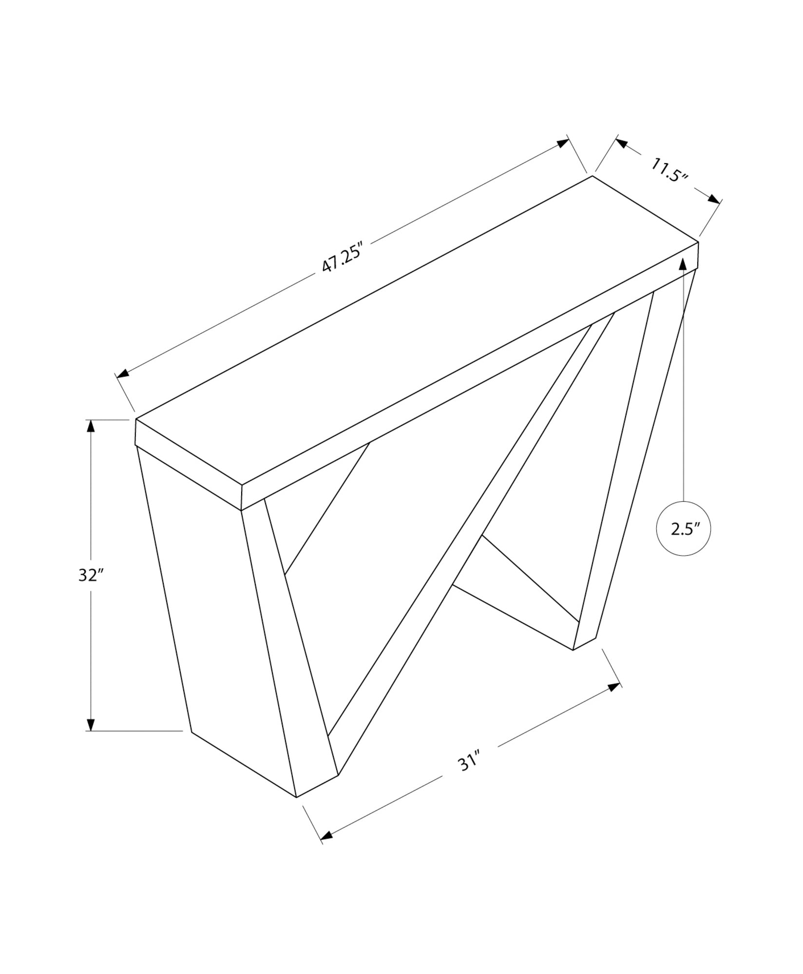 Contemporary Asymmetrical Design Accent Sofa Console Entryway table in White
