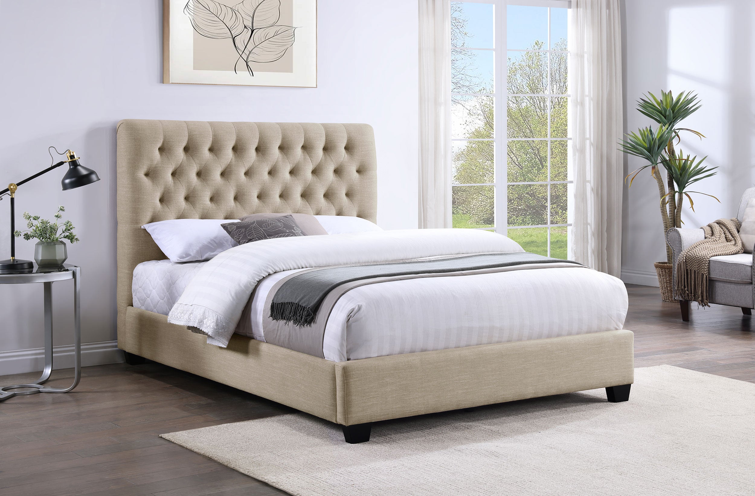 Chloe Upholstered Panel Bed
