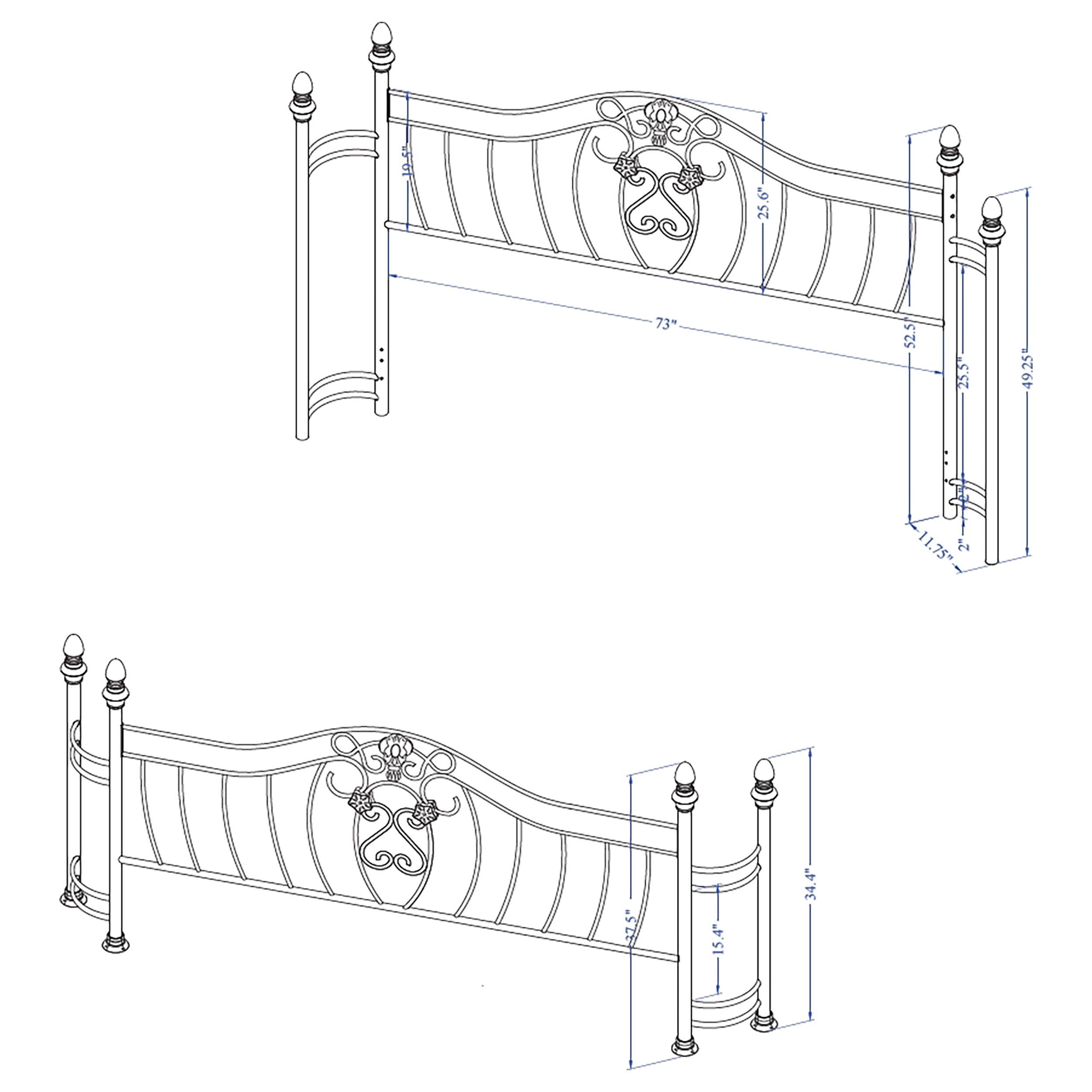 Sydney Metal Open Frame Bed