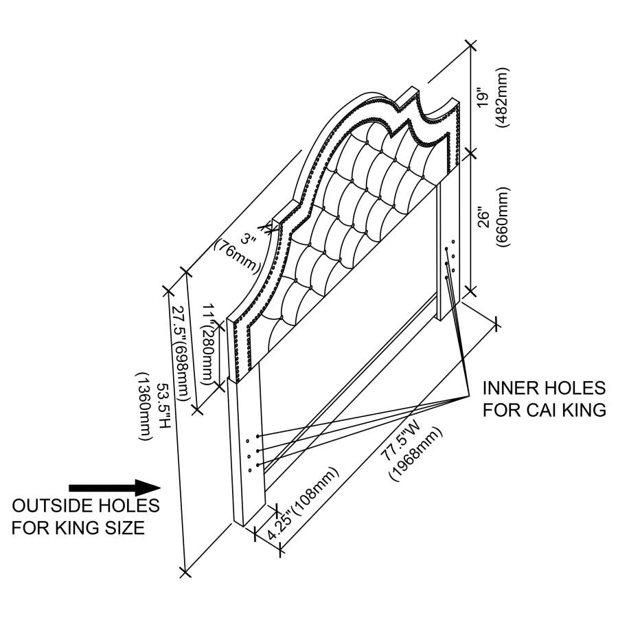 Ojai Eastern King / California King Tufted Upholstered Headboard Beige
