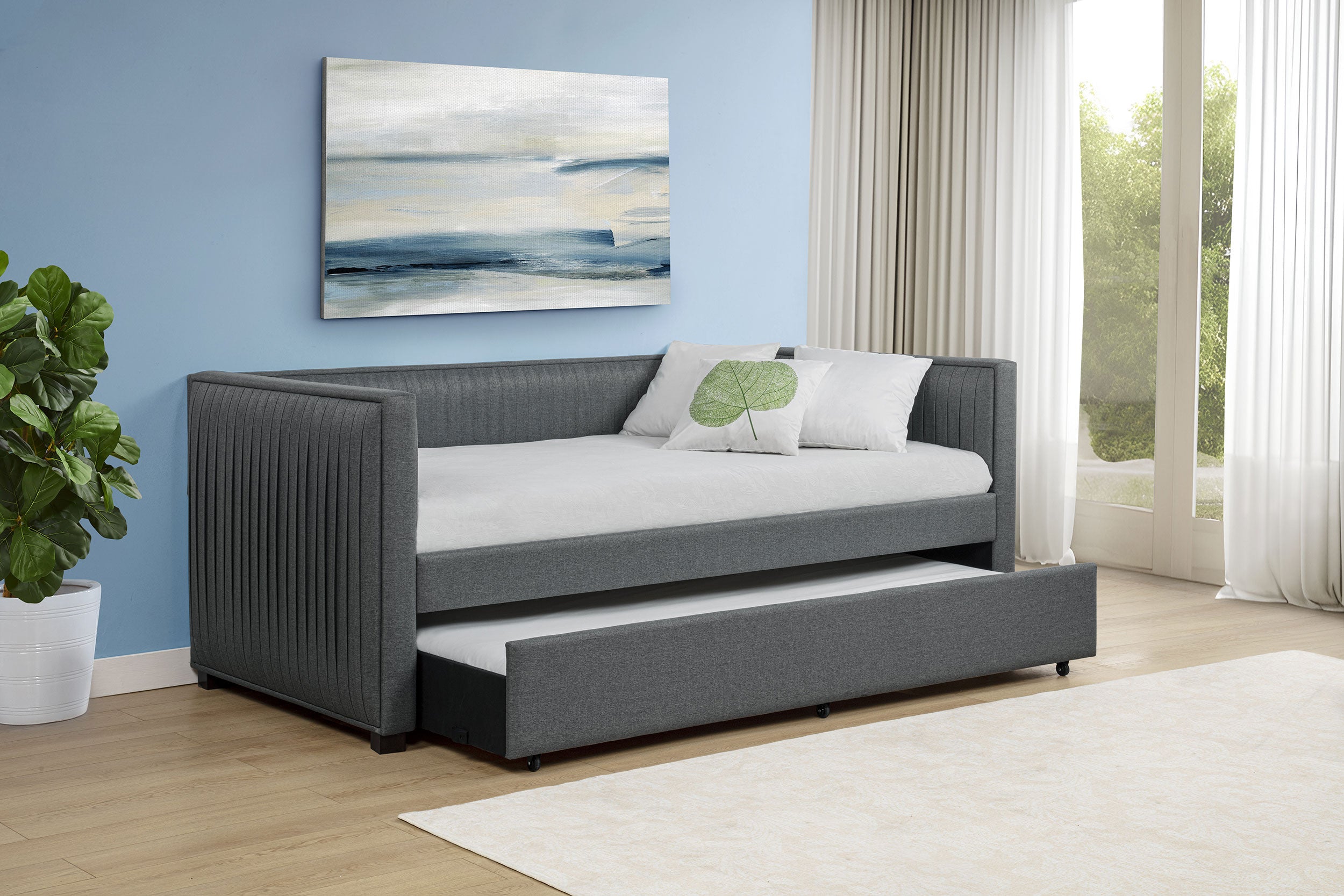 Brodie Upholstered Daybed with Trundle