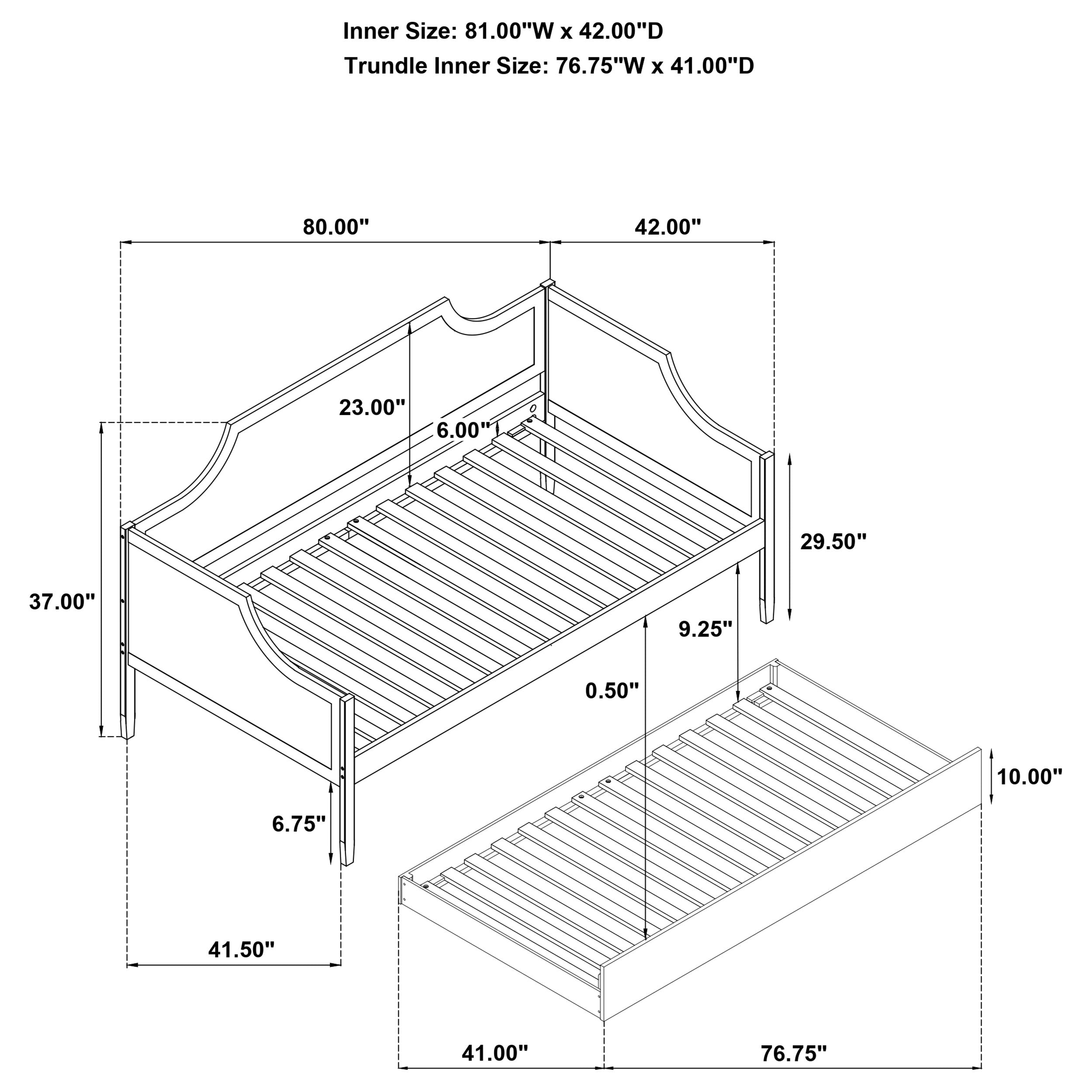 Redding Wood Daybed with Trundle