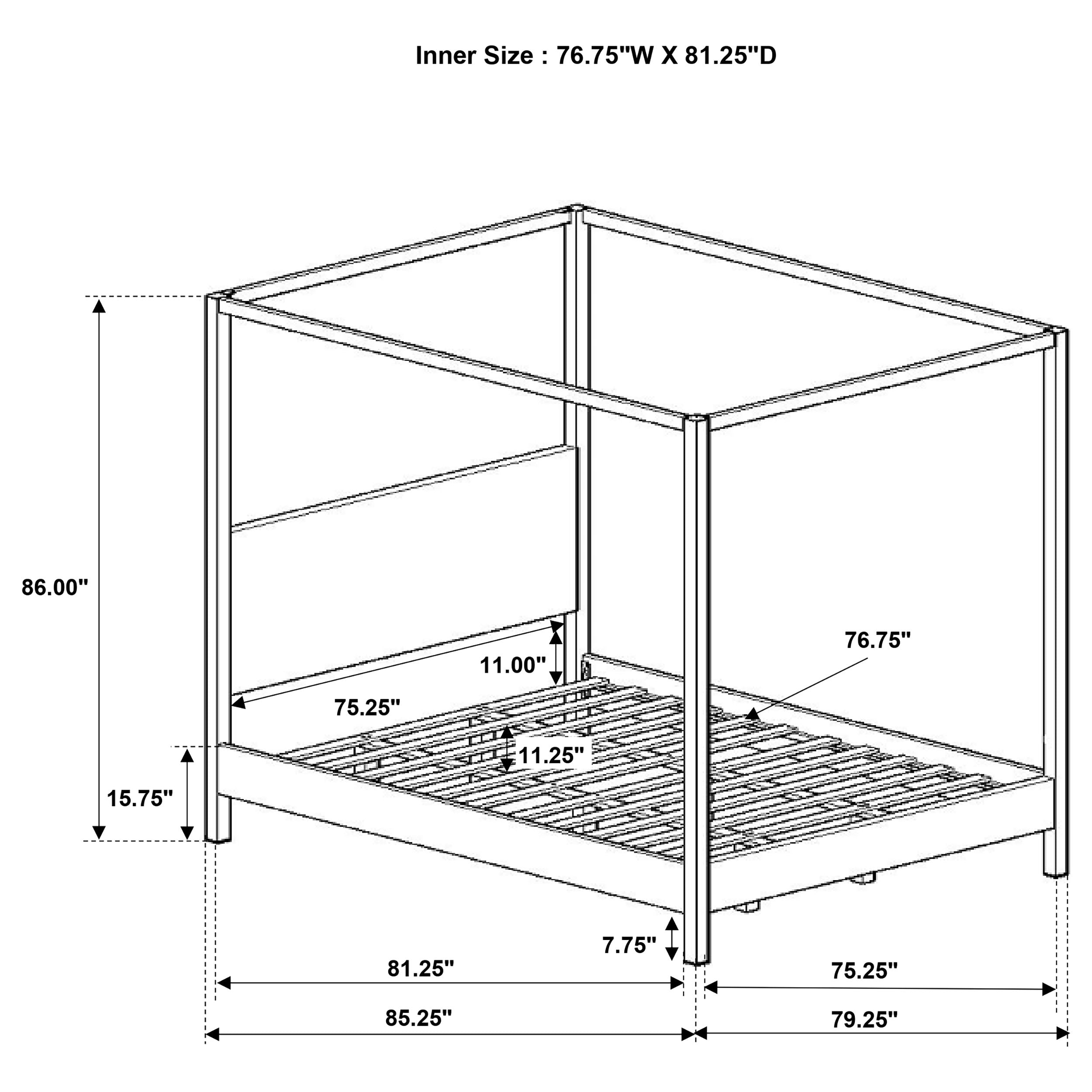 Monroe Upholstered Canopy Bed