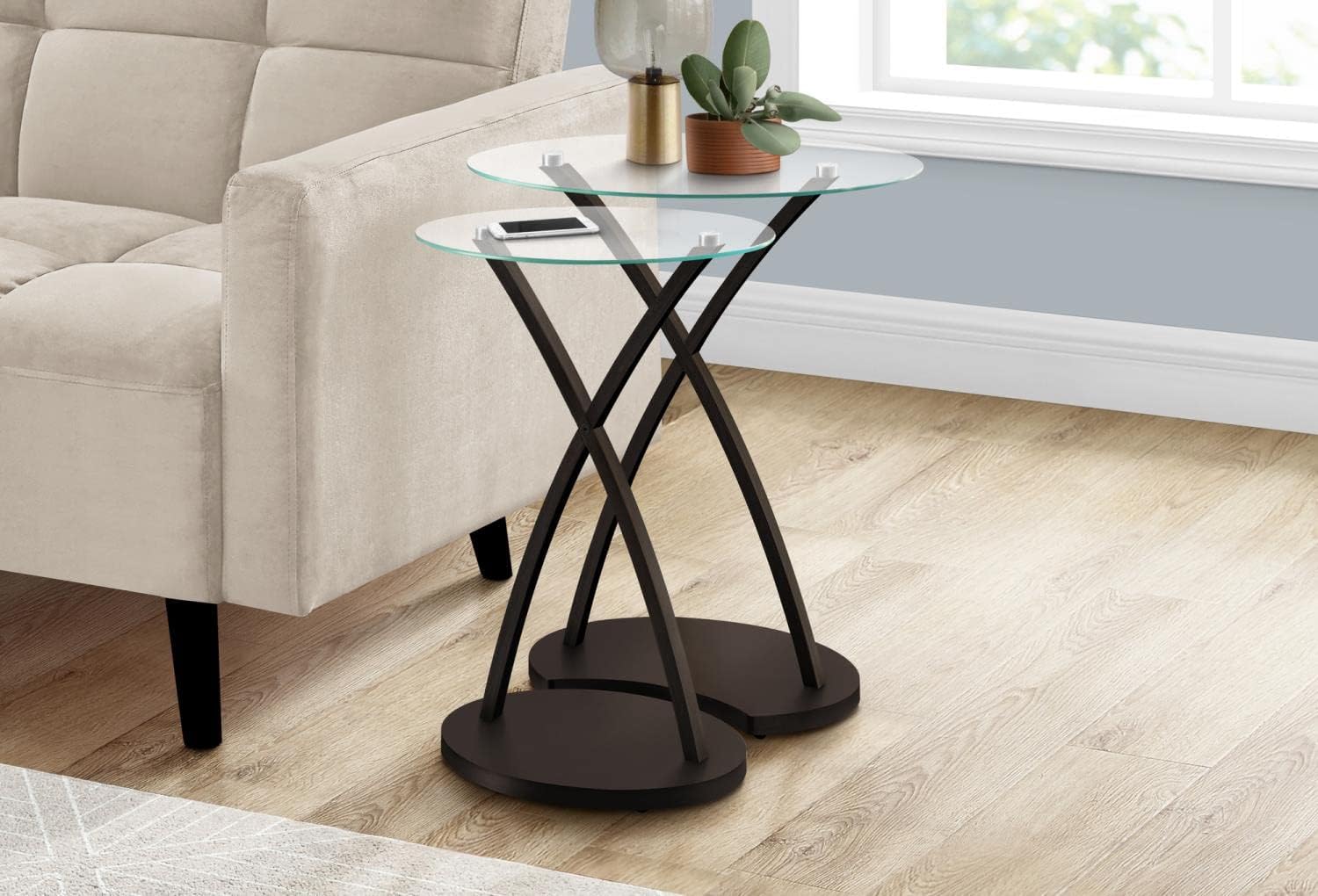 Contemporary 2-Piece Bentwood Nesting Table Set in Cappuccino