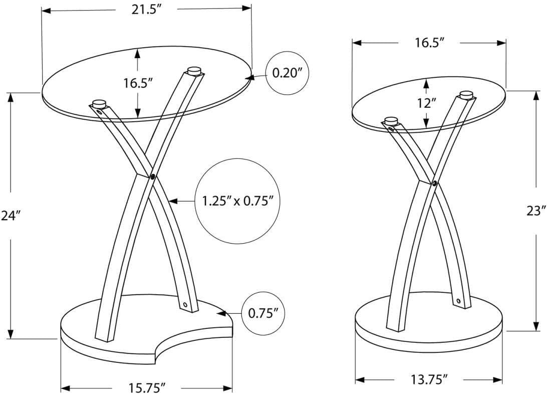Contemporary 2-Piece Bentwood Nesting Table Set in Cappuccino