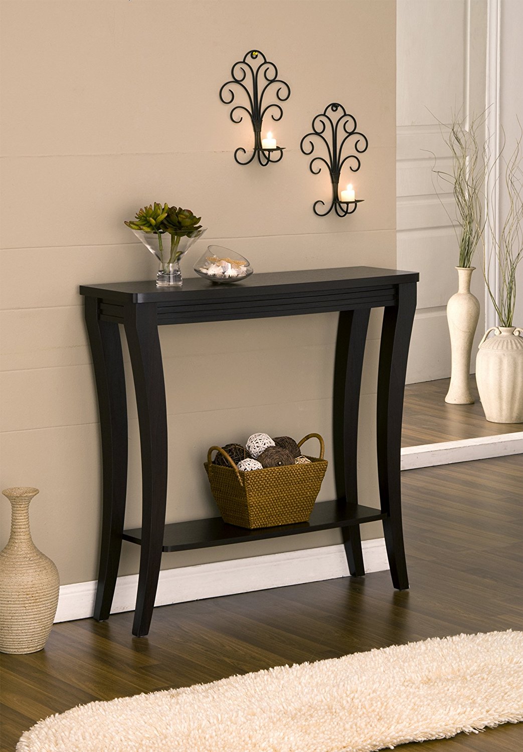 Furniture of America Delphay Slim Console Table, Cappuccino