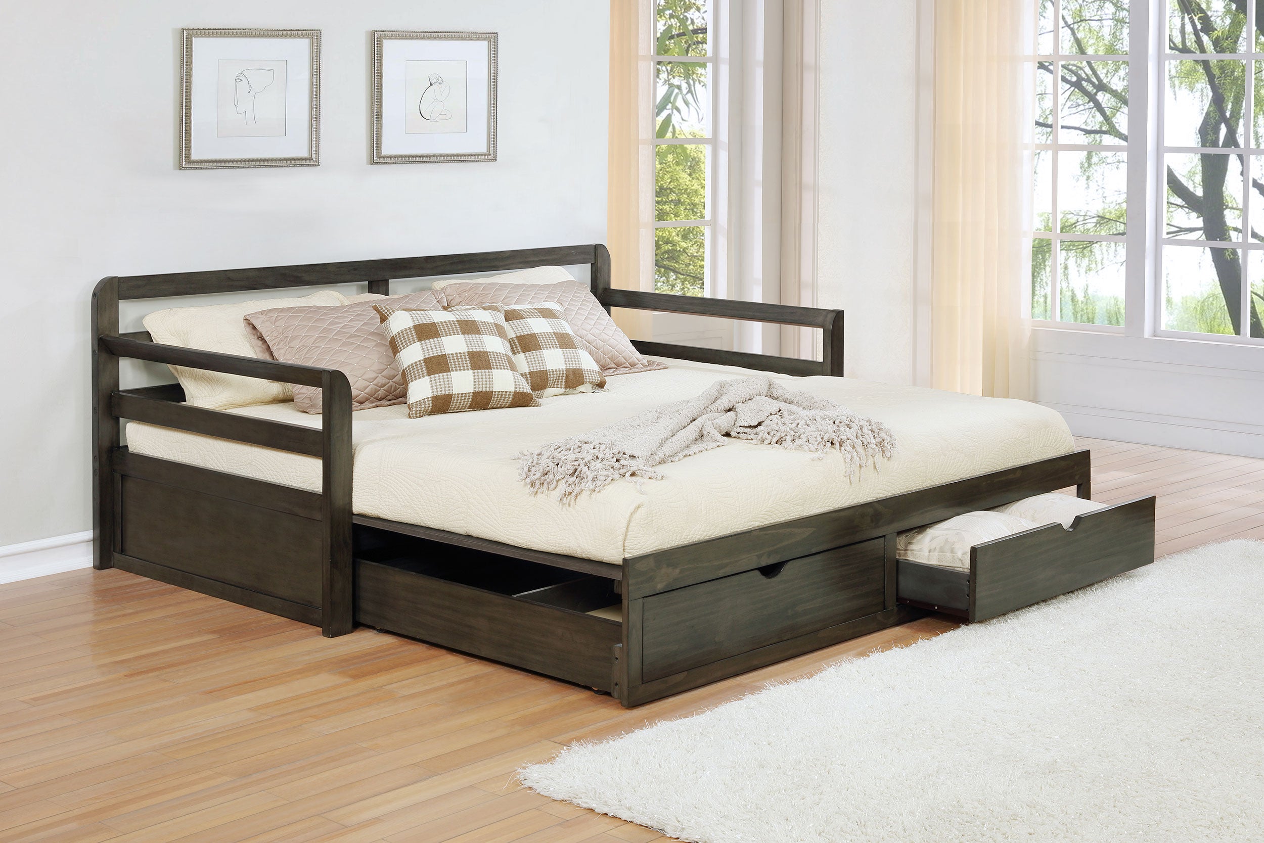 Sorrento Wood Daybed with Extension Trundle