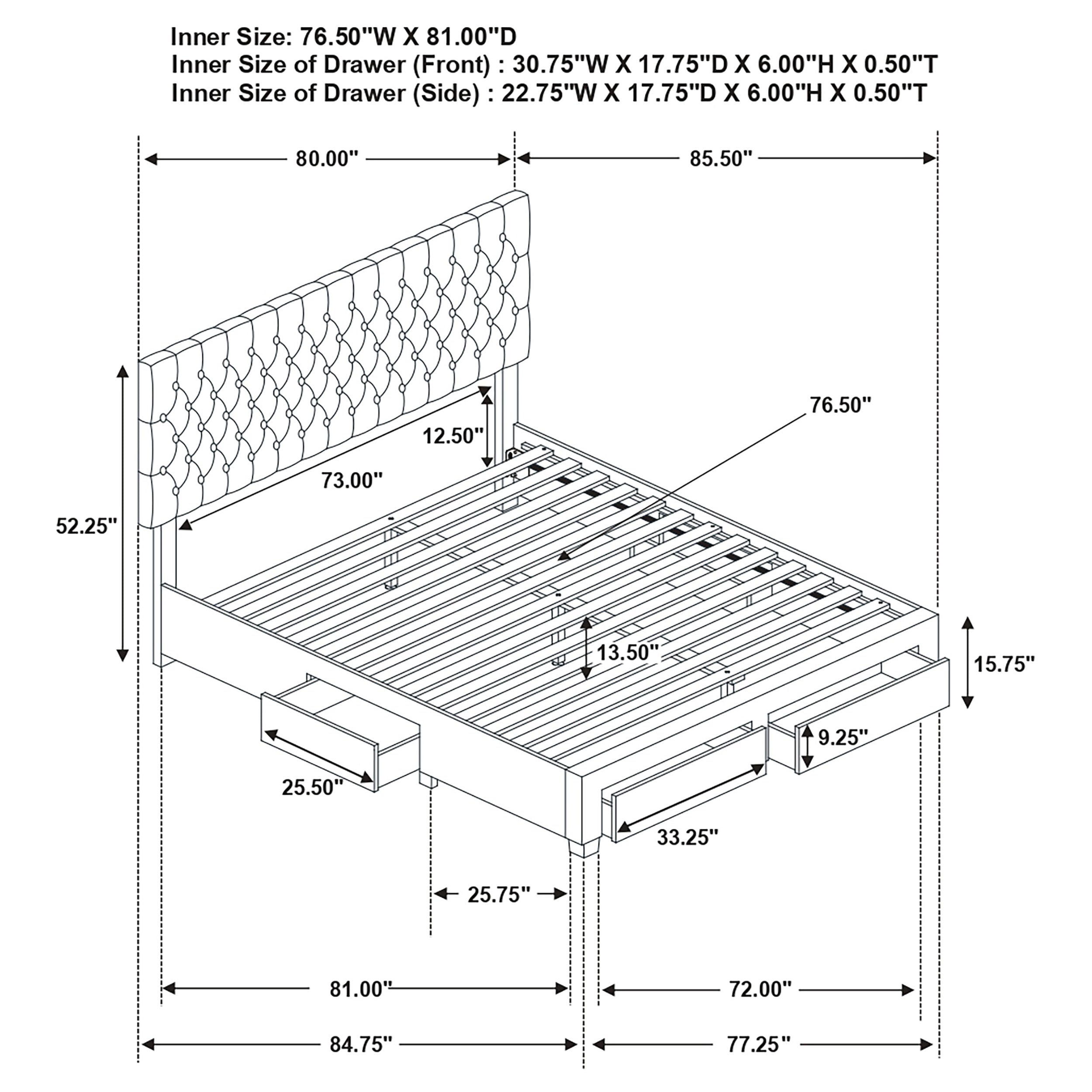 Soledad Upholstered Panel Storage Bed