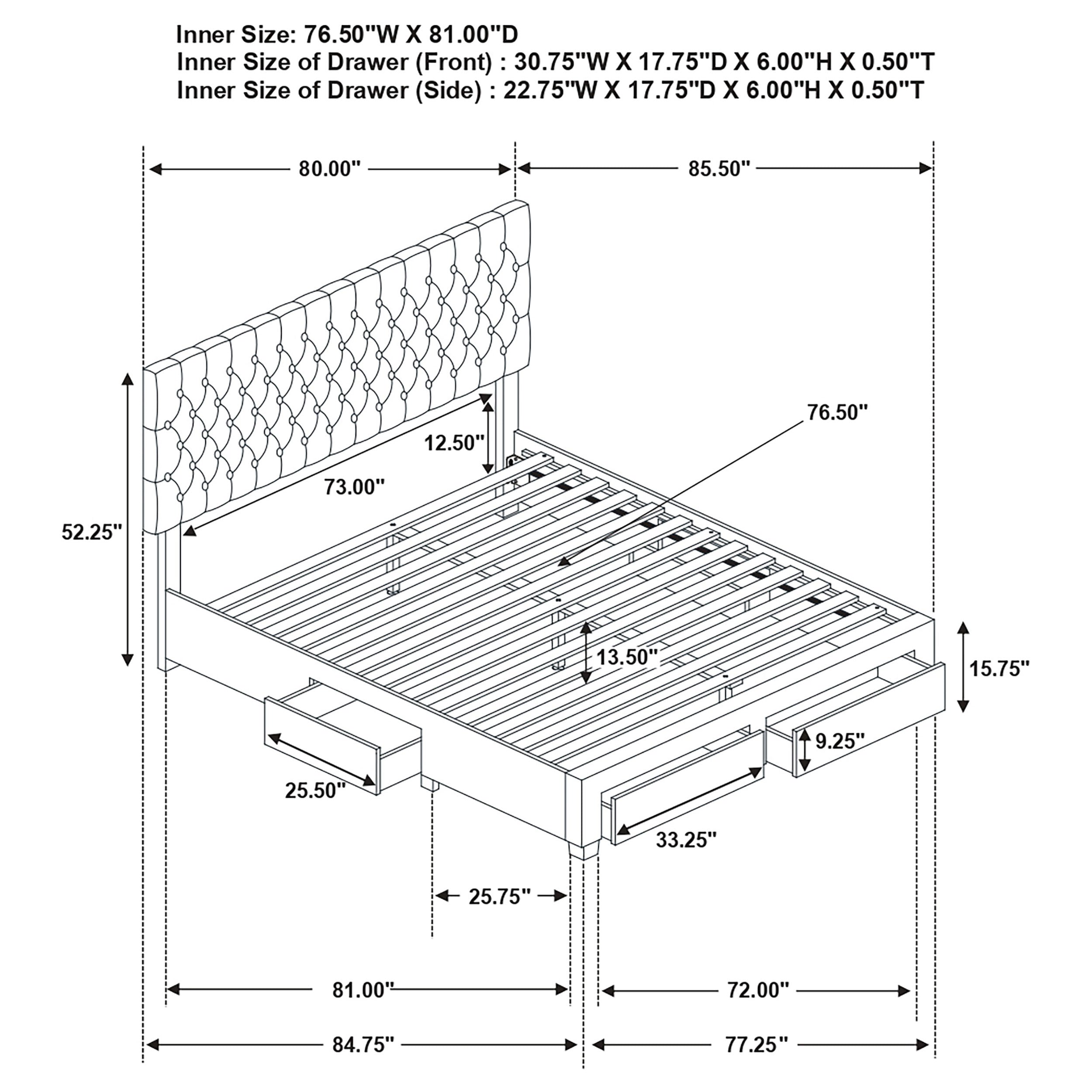 Soledad Upholstered Panel Storage Bed