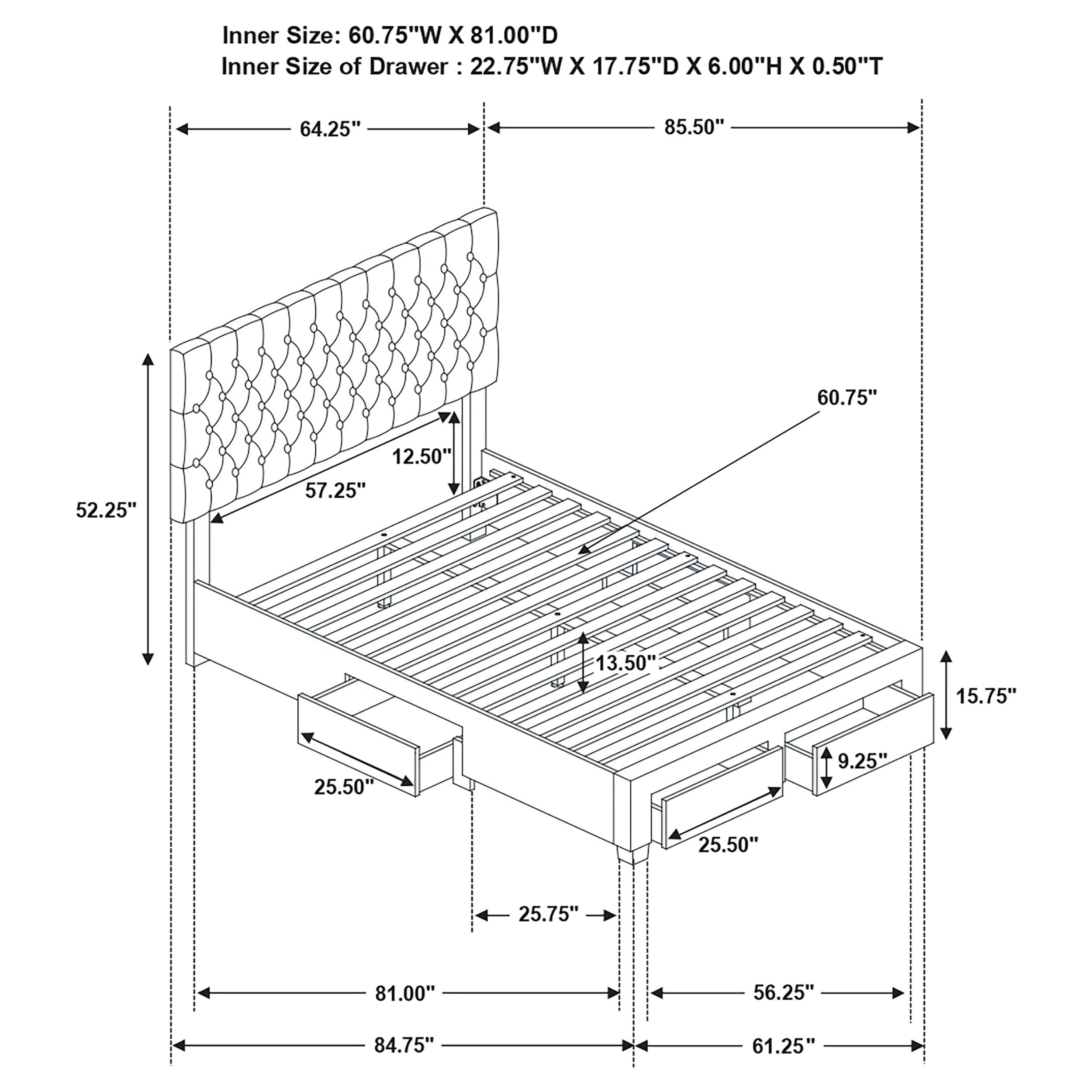 Soledad Upholstered Panel Storage Bed