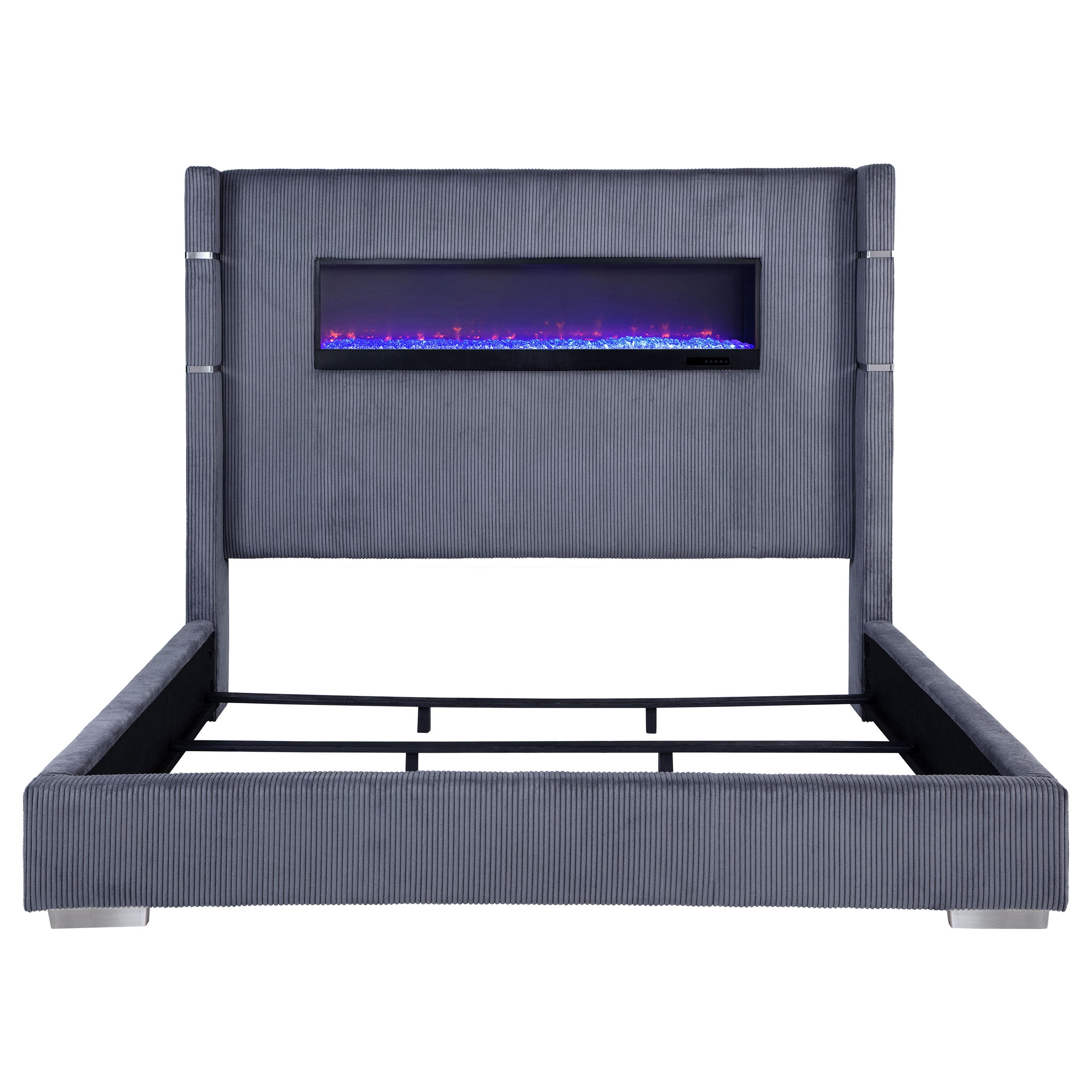 Tisdall Upholstered Flame Visualizer Wingback Bed