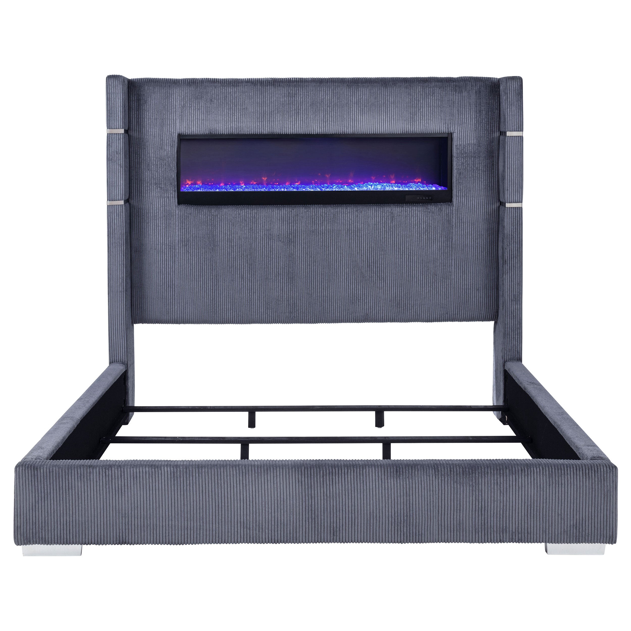 Tisdall Upholstered Flame Visualizer Wingback Bed