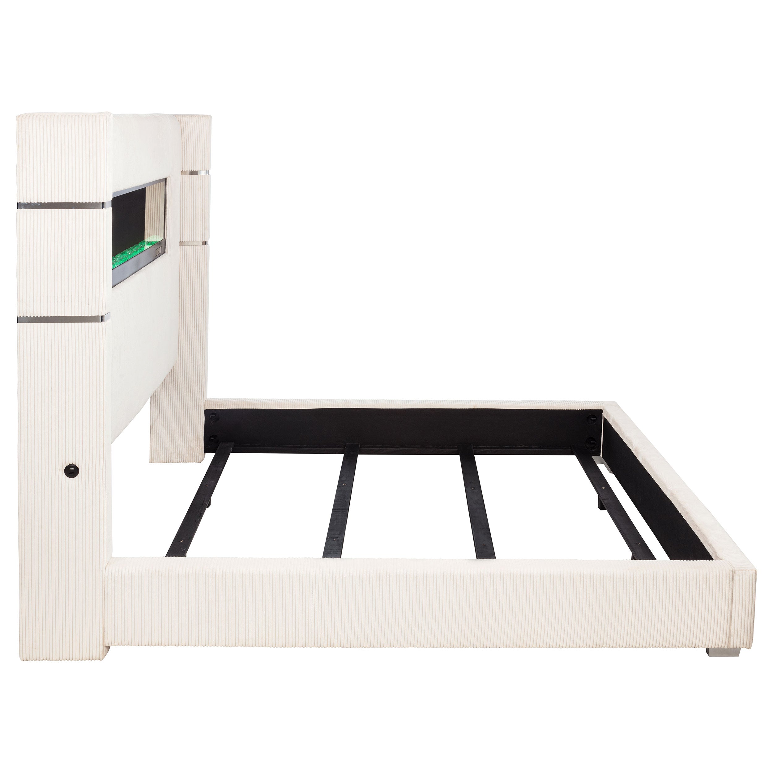 Tisdall Upholstered Flame Visualizer Wingback Bed