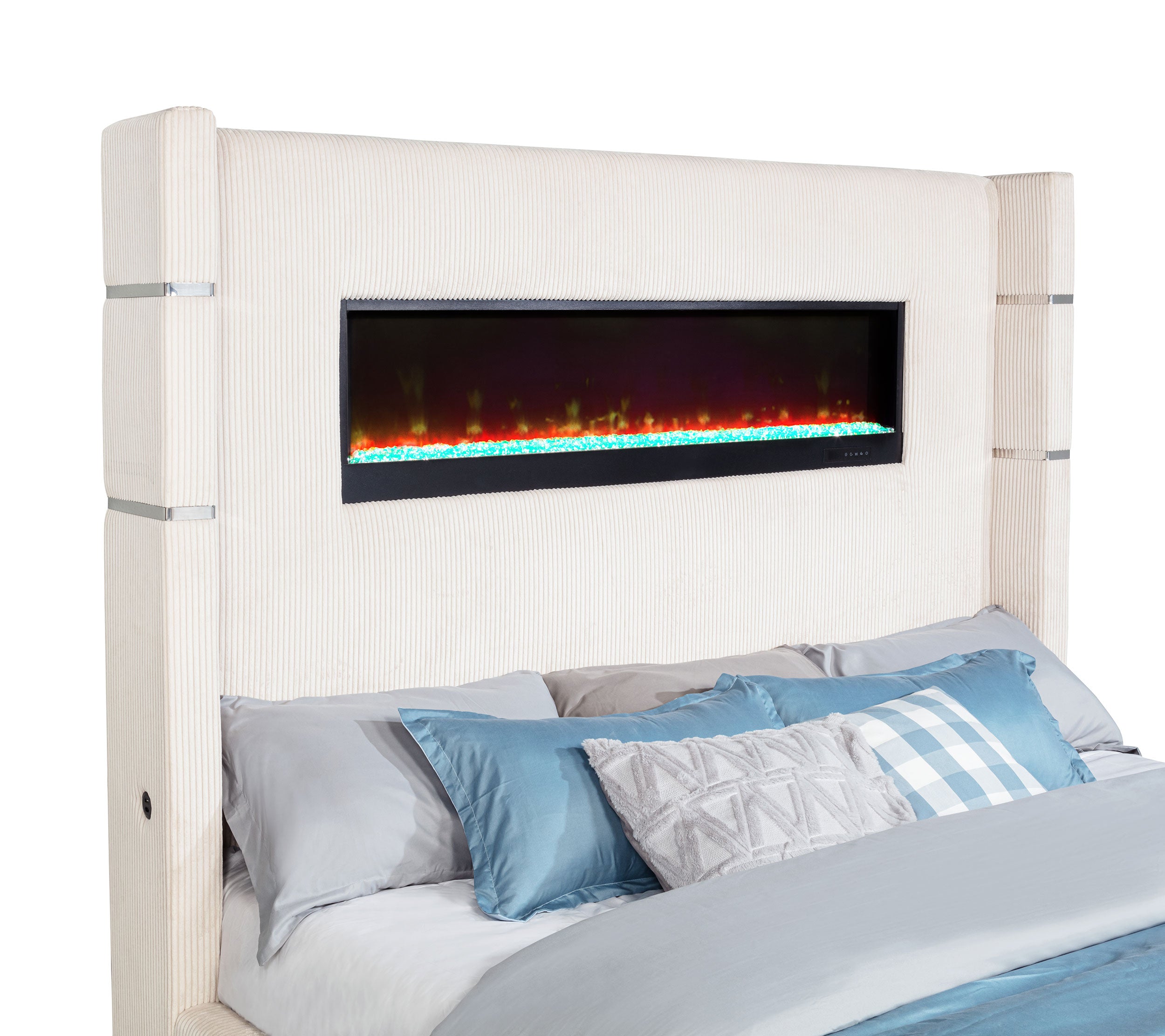 Tisdall Upholstered Flame Visualizer Wingback Bed