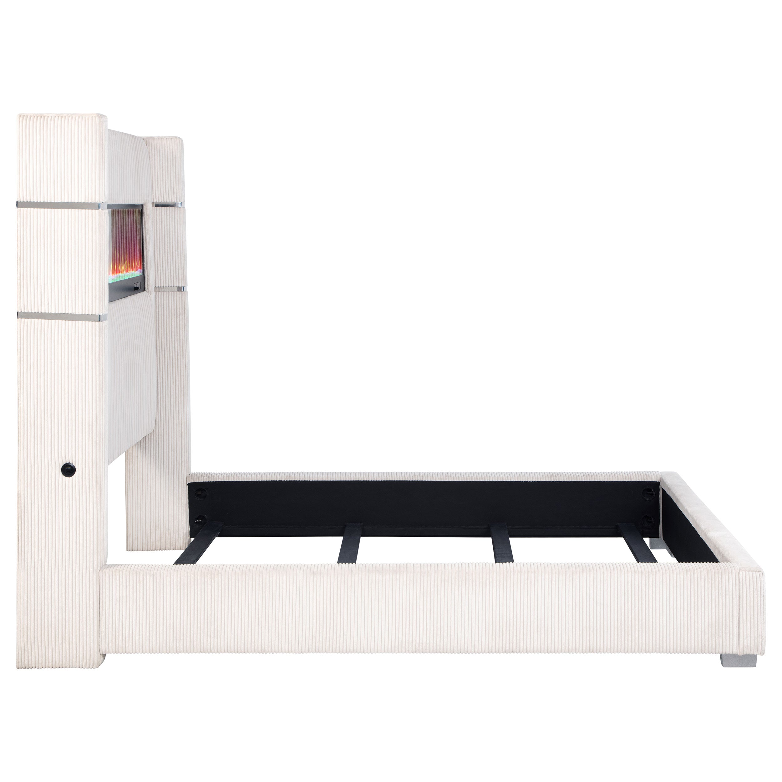 Tisdall Upholstered Flame Visualizer Wingback Bed