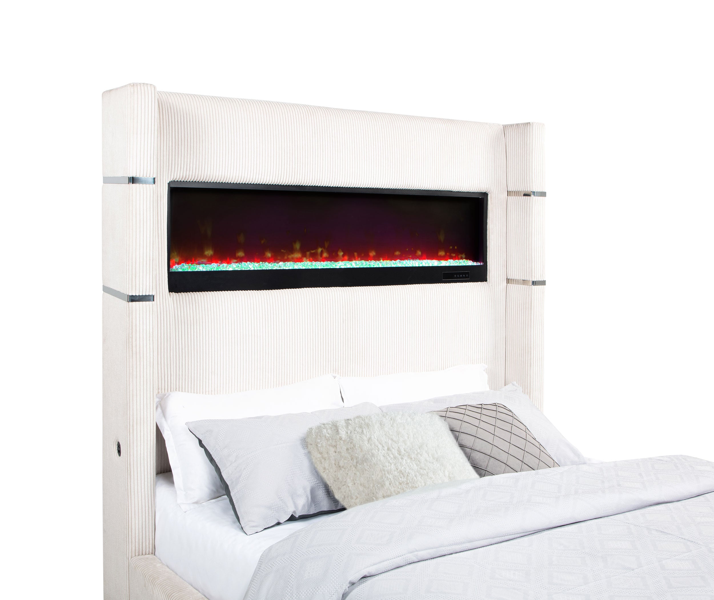 Tisdall Upholstered Flame Visualizer Wingback Bed