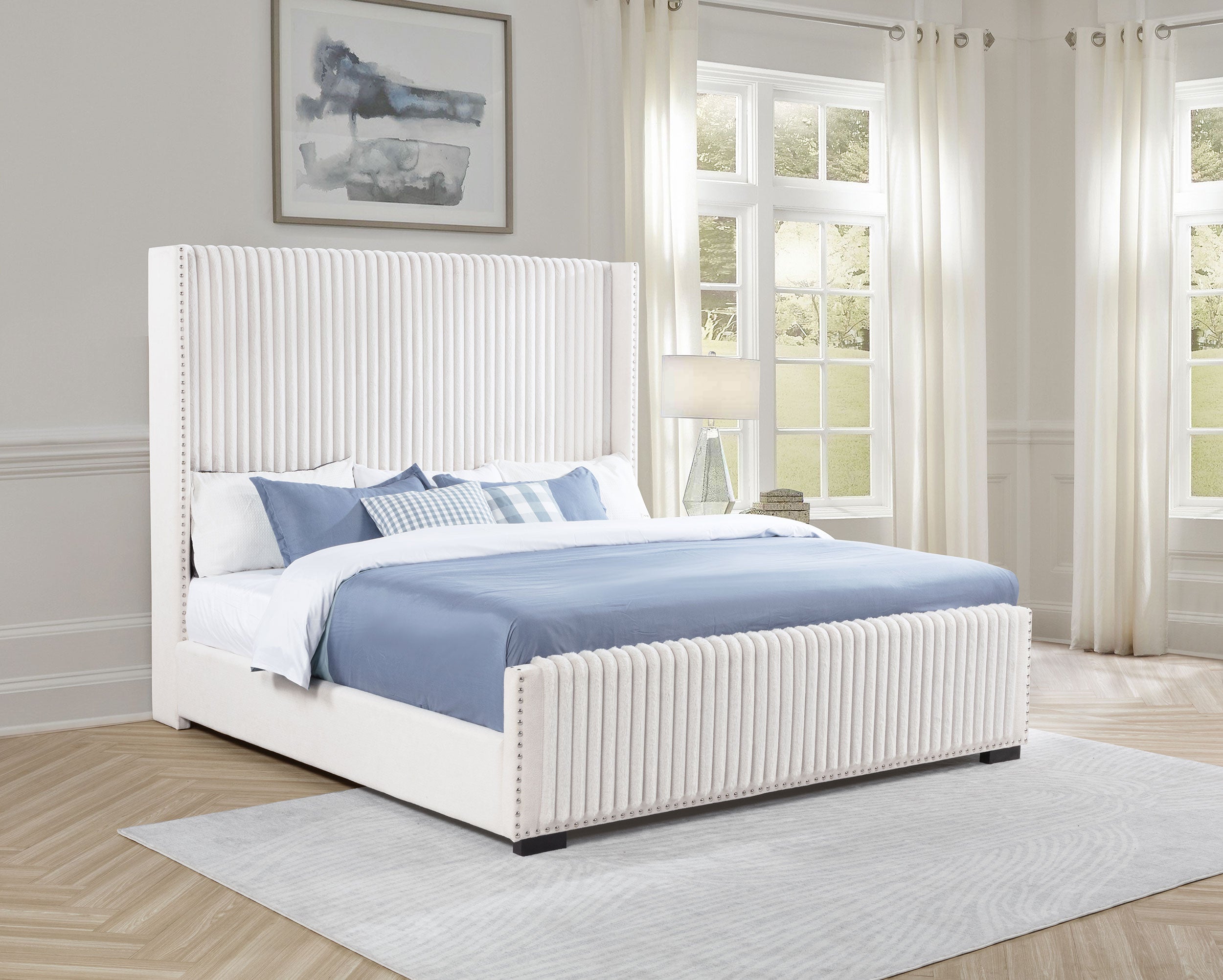 Natasha Upholstered Wingback Bed