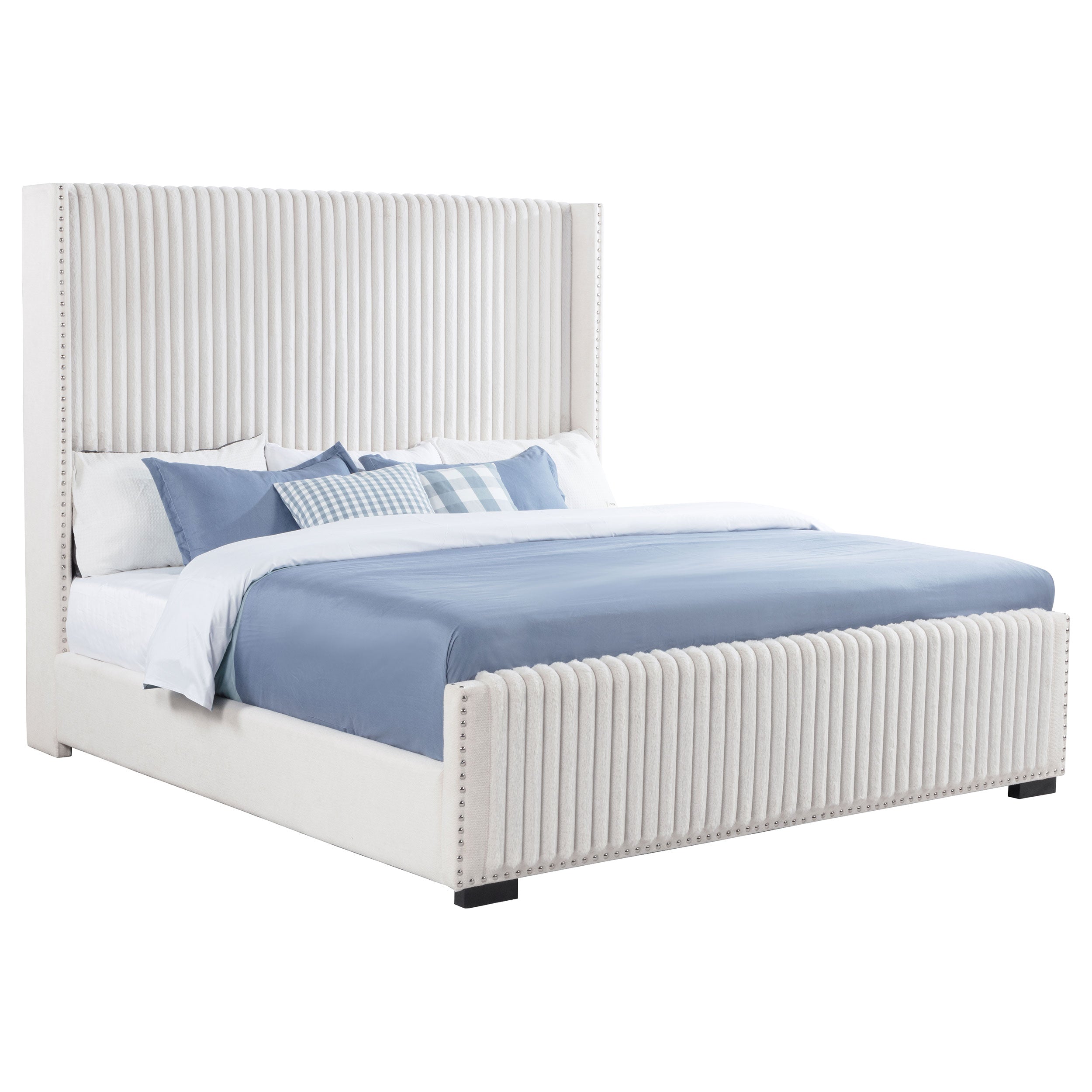Natasha Upholstered Wingback Bed
