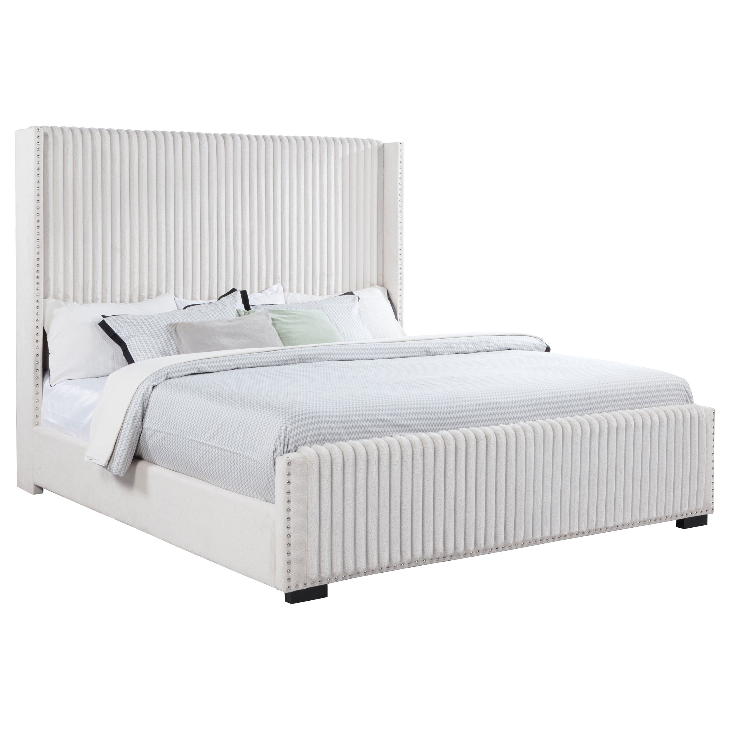 Natasha Upholstered Wingback Bed