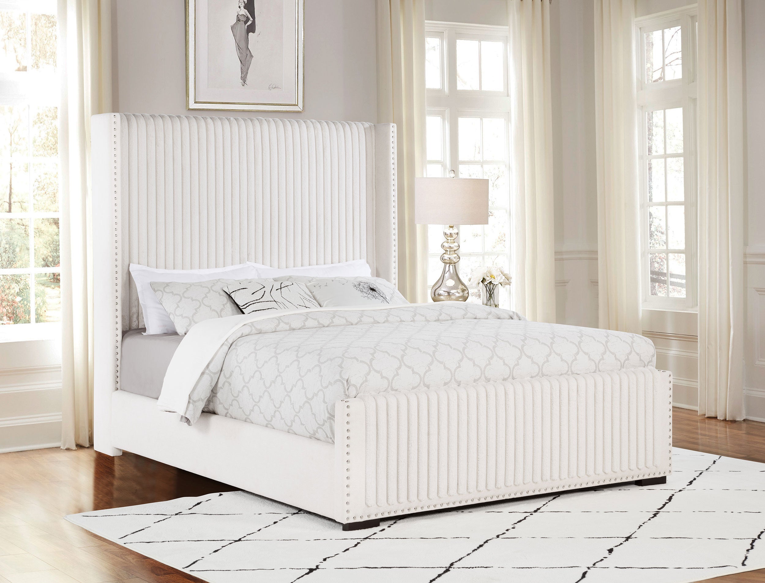 Natasha Upholstered Wingback Bed