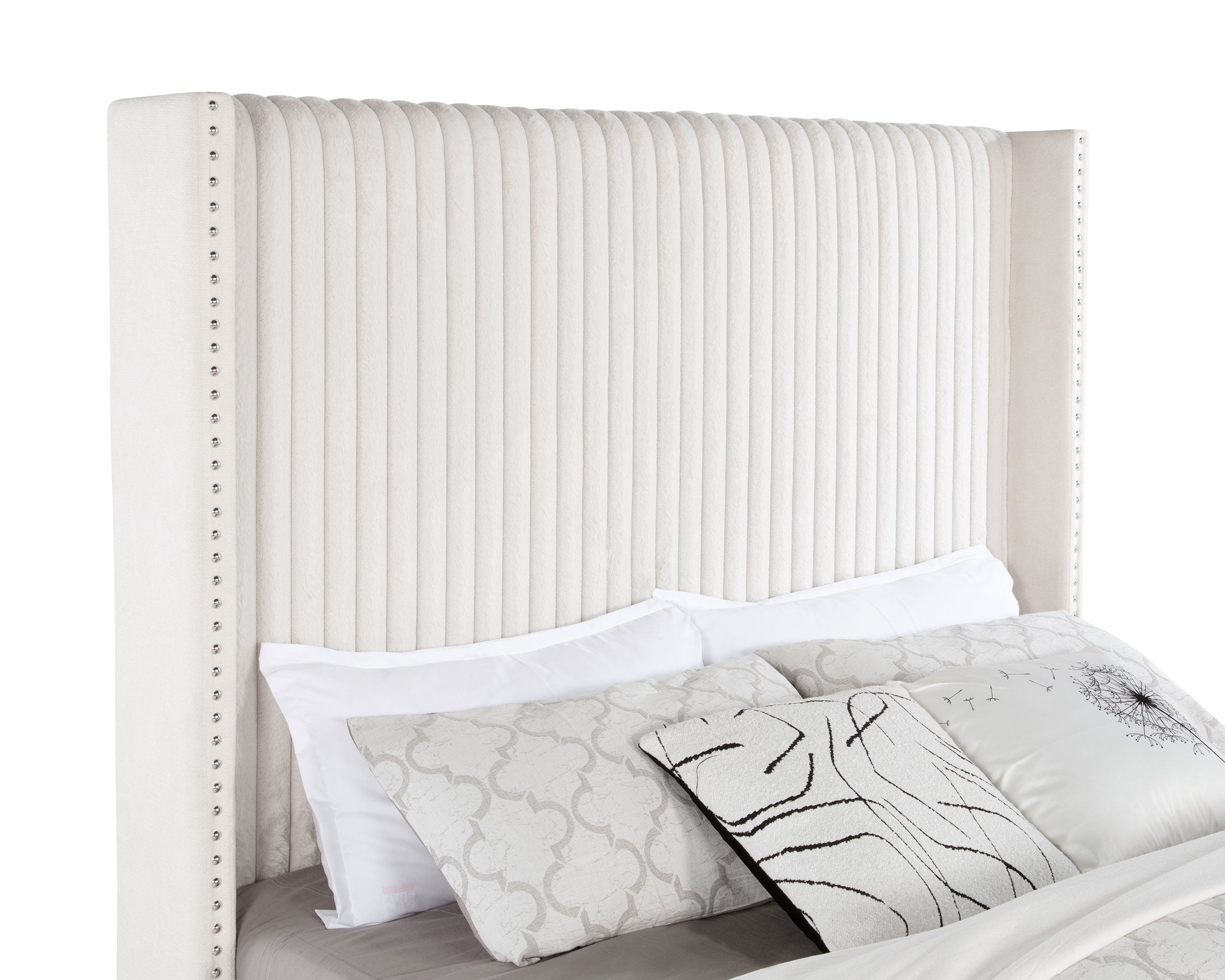 Natasha Upholstered Wingback Bed