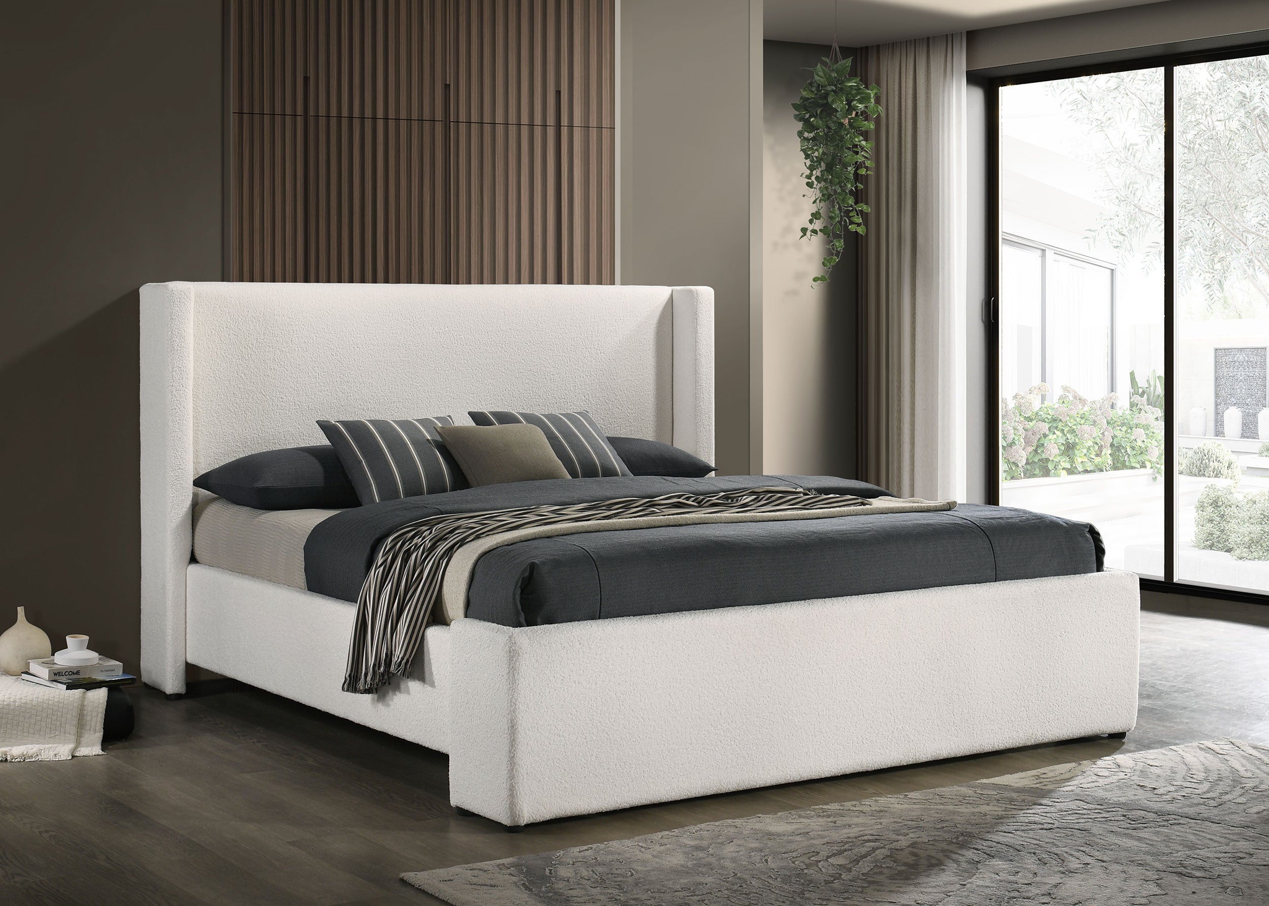 Alamosa Upholstered Wingback Bed