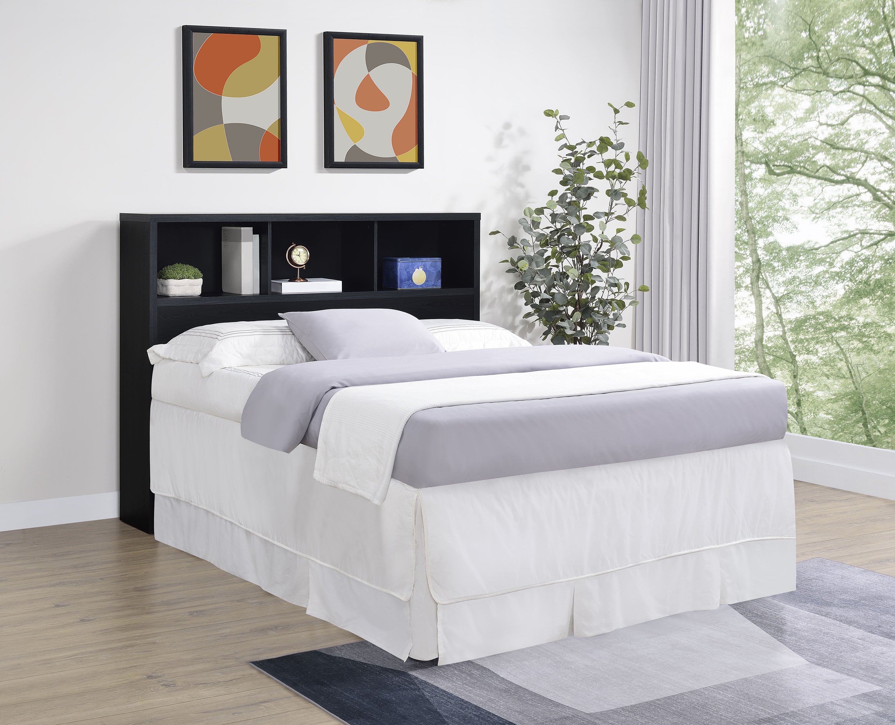 Westpark 49-inch Queen Bookcase Headboard Black