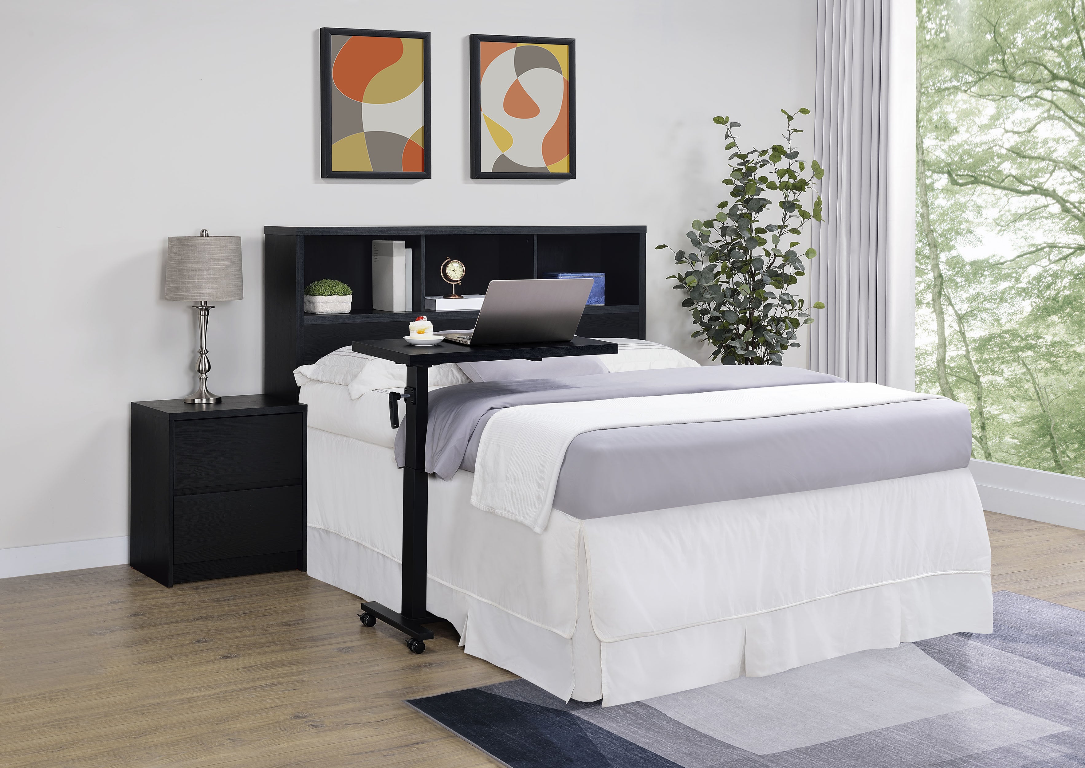 Westpark 49-inch Queen Bookcase Headboard Black