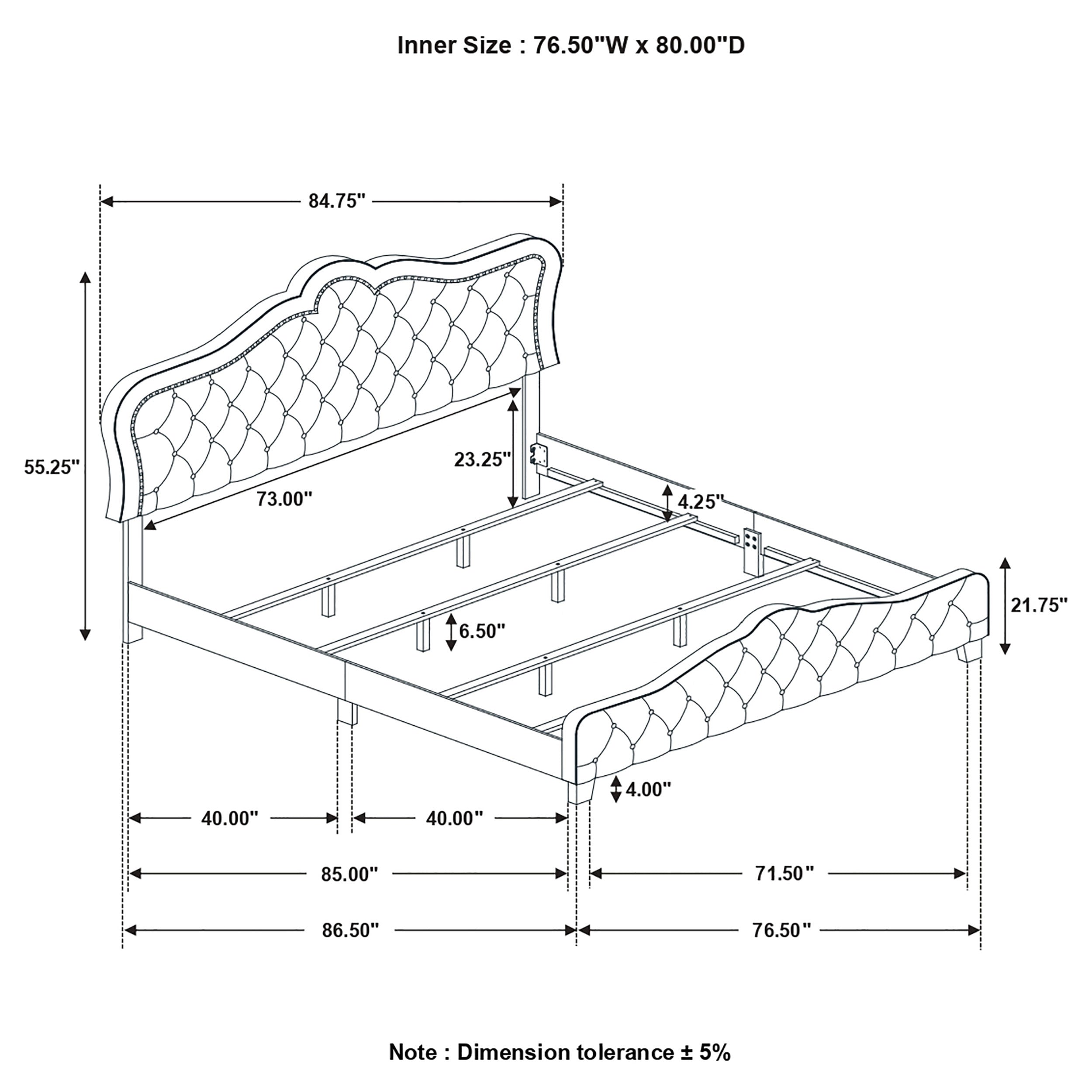 Bella Upholstered Panel Bed