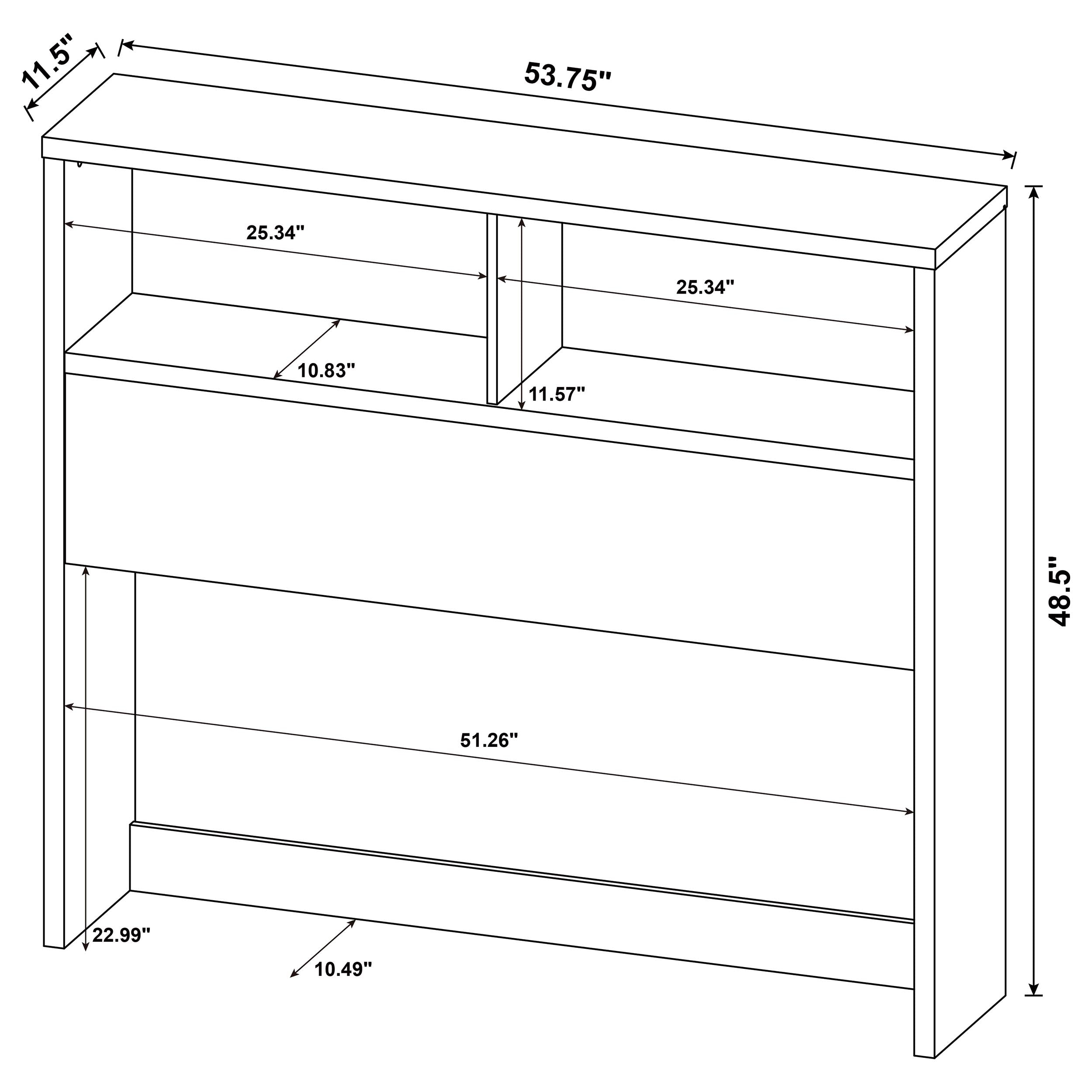 Westpark 49-inch Queen Bookcase Headboard Mango