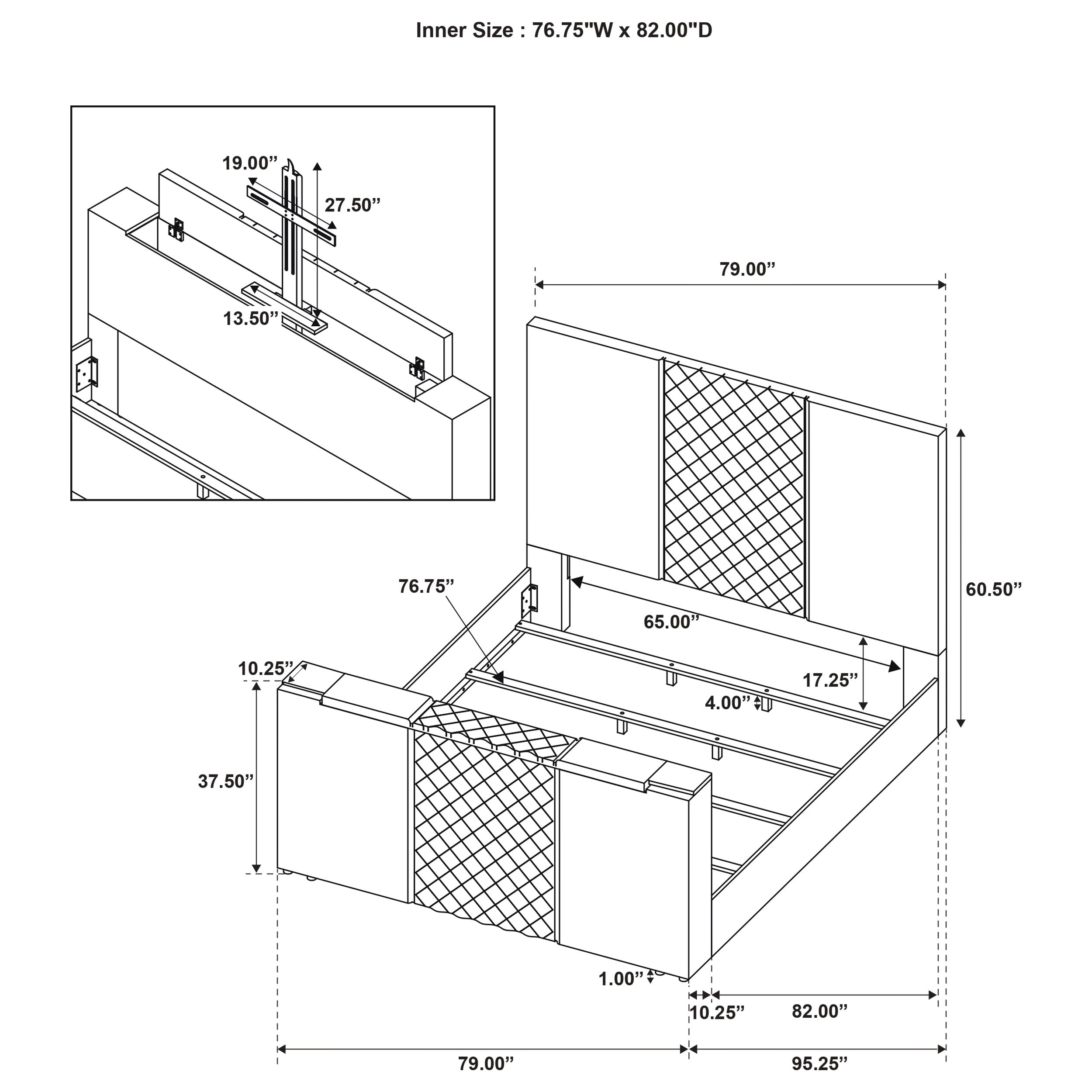 Tara Upholstered TV Bed