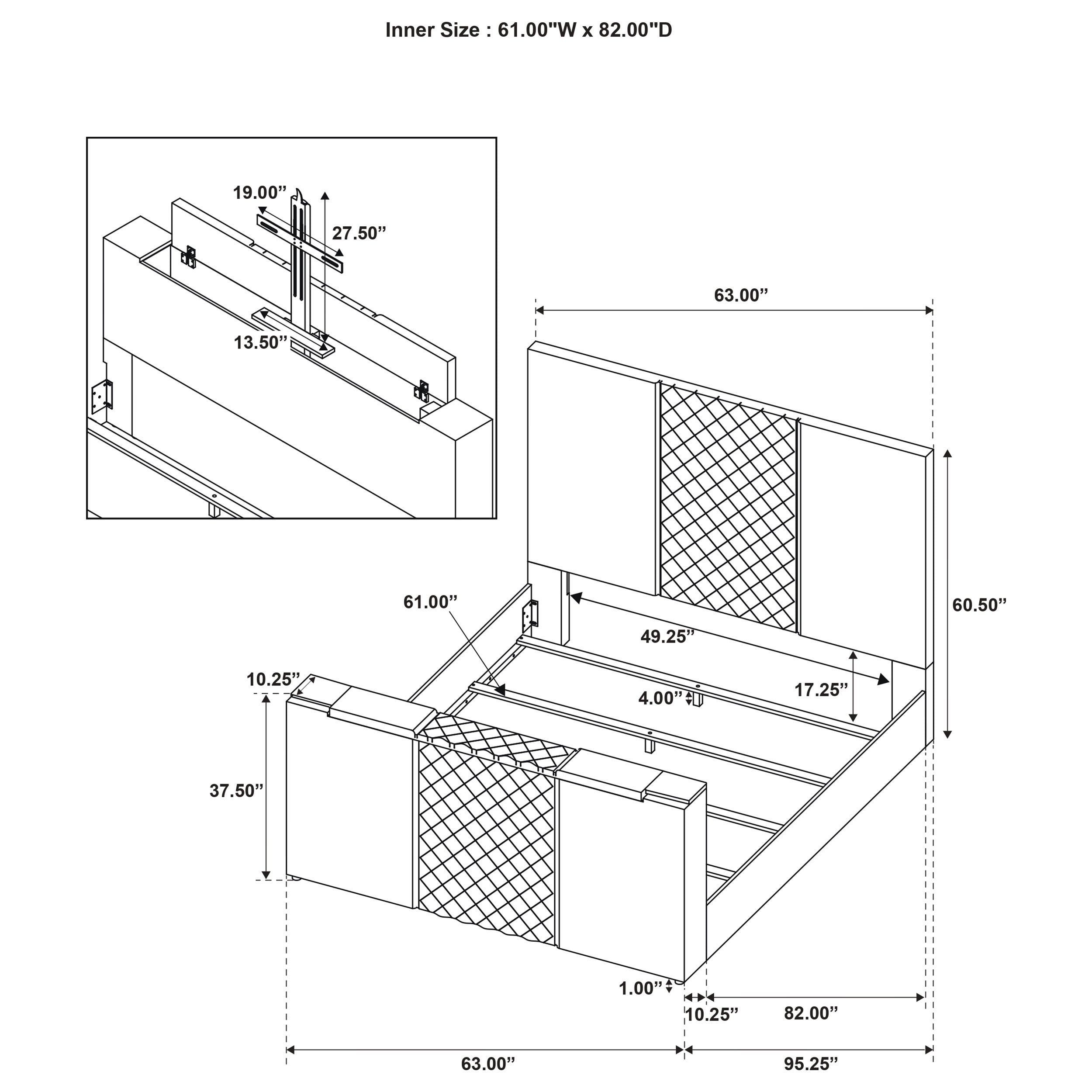 Tara Upholstered TV Bed