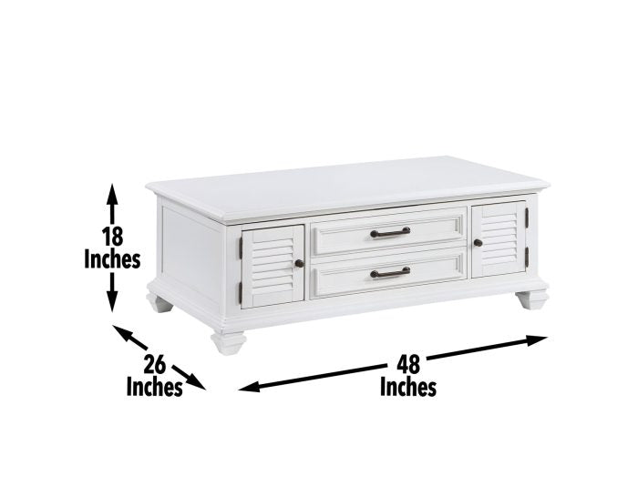 Charlestown Modern Farmhouse Soft White Lift-top Wood Cocktail Coffee Table