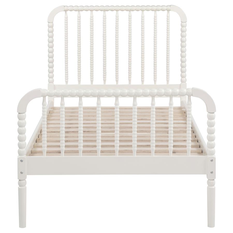 Jones Wood Twin Open Frame Bed In White