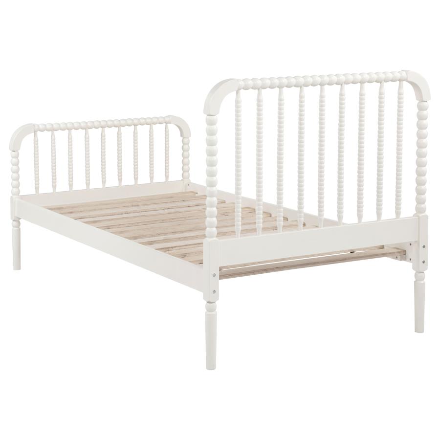 Jones Wood Twin Open Frame Bed In White