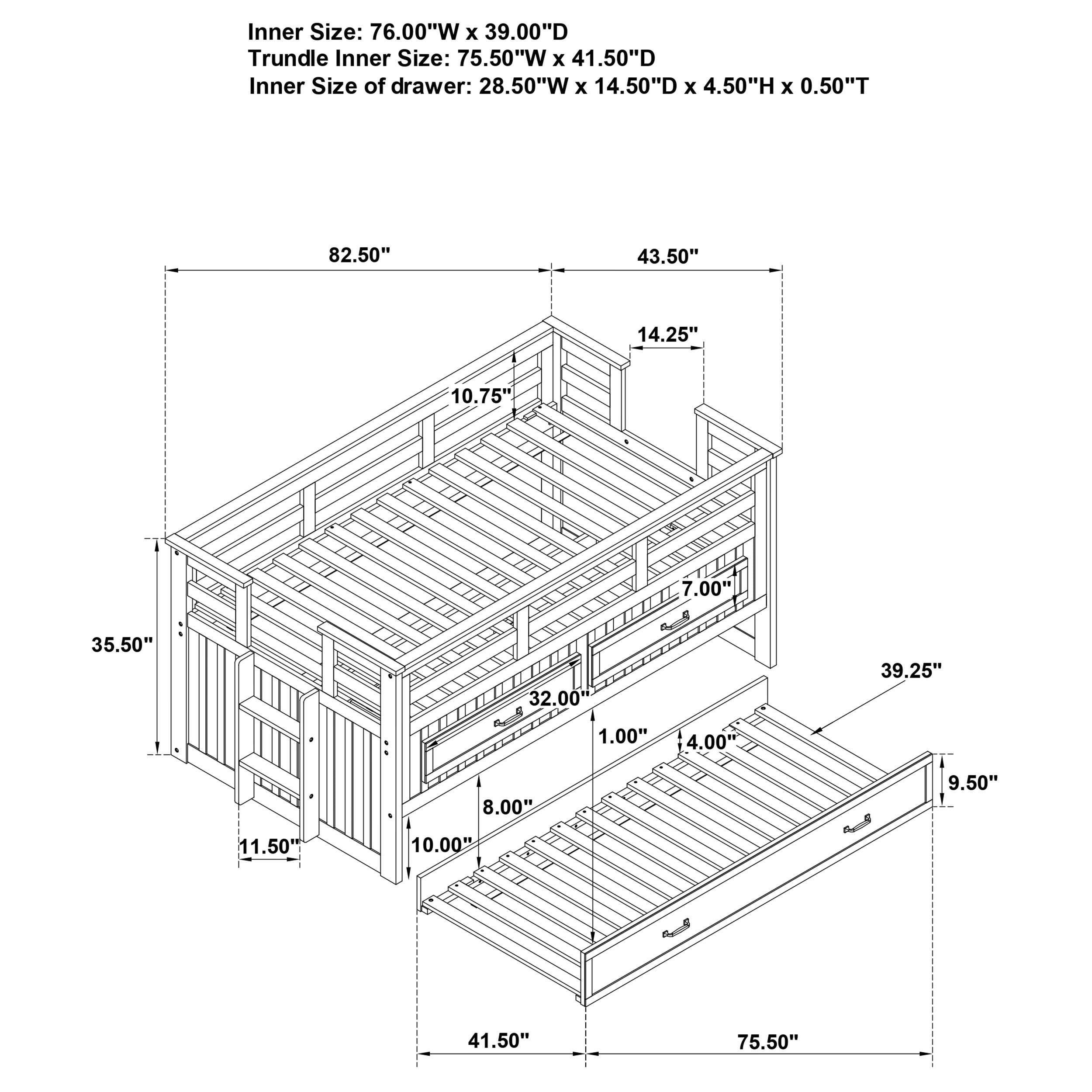 Carlsbad Wood Captains Bed