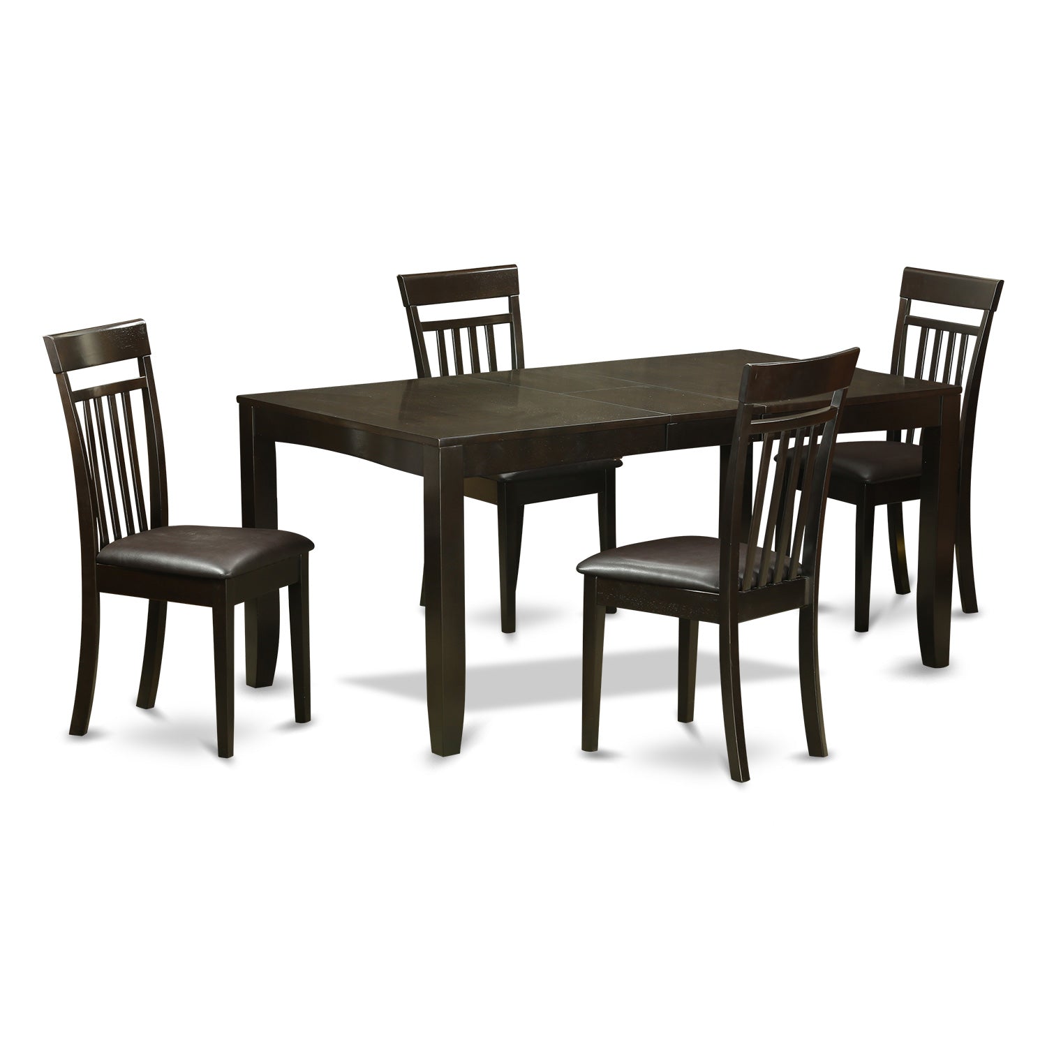 LYCA5-CAP-LC 5 Pc Dining room set for 4-Table with Leaf and 4 Dining Chairs