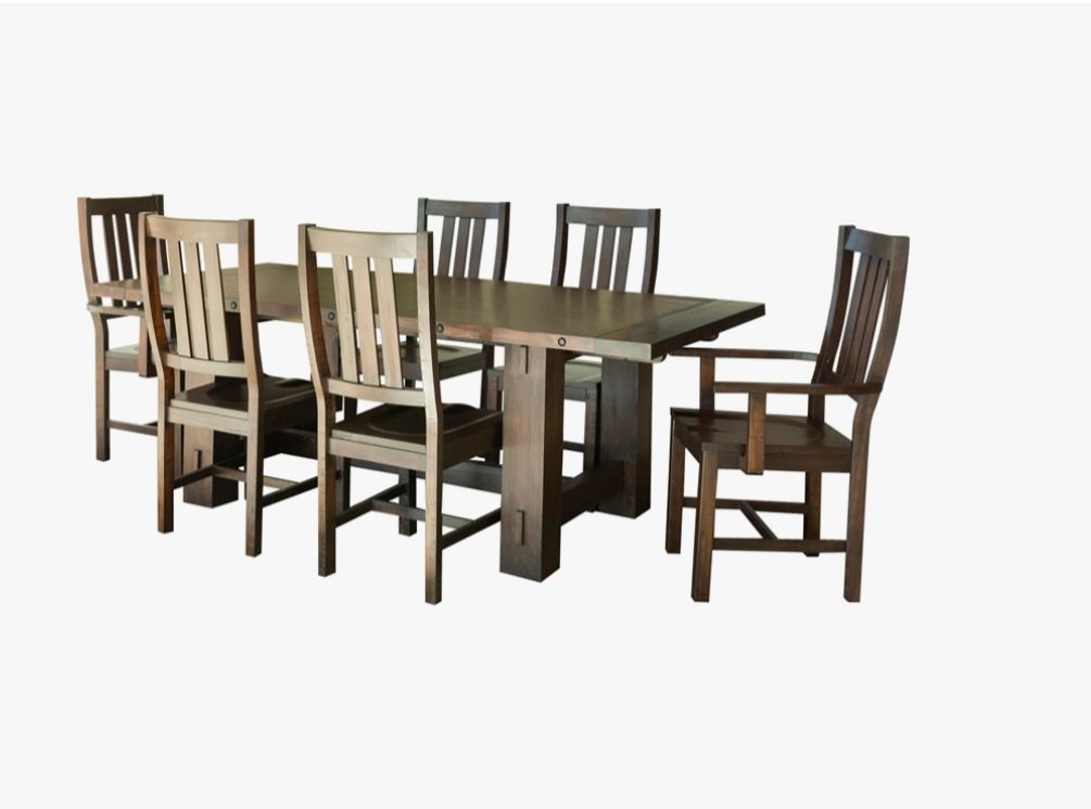 Calandra 7-piece Rectangular Dining Set with Extension Leaf Vintage Java