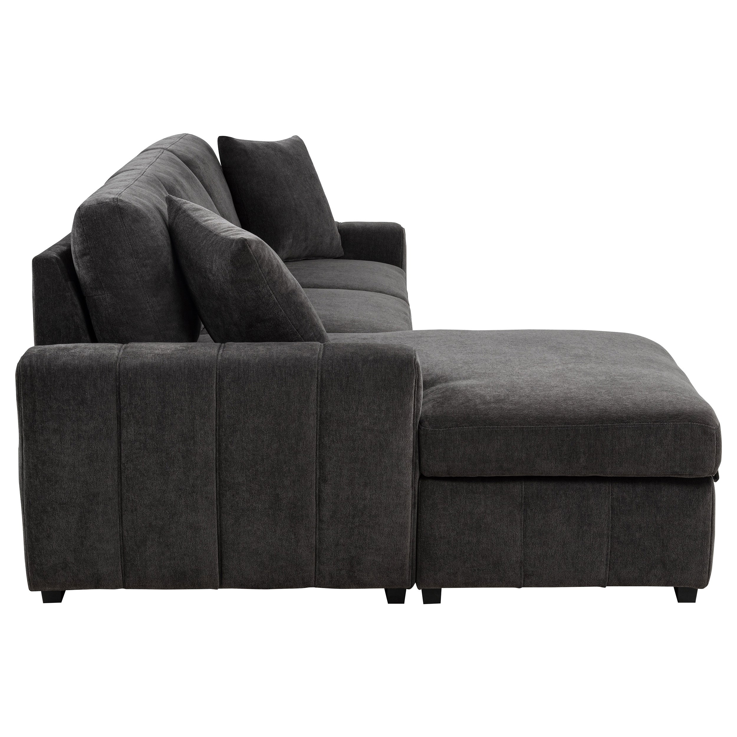 Pastrana Sleeper Sectional Sofa - Charcoal Grey