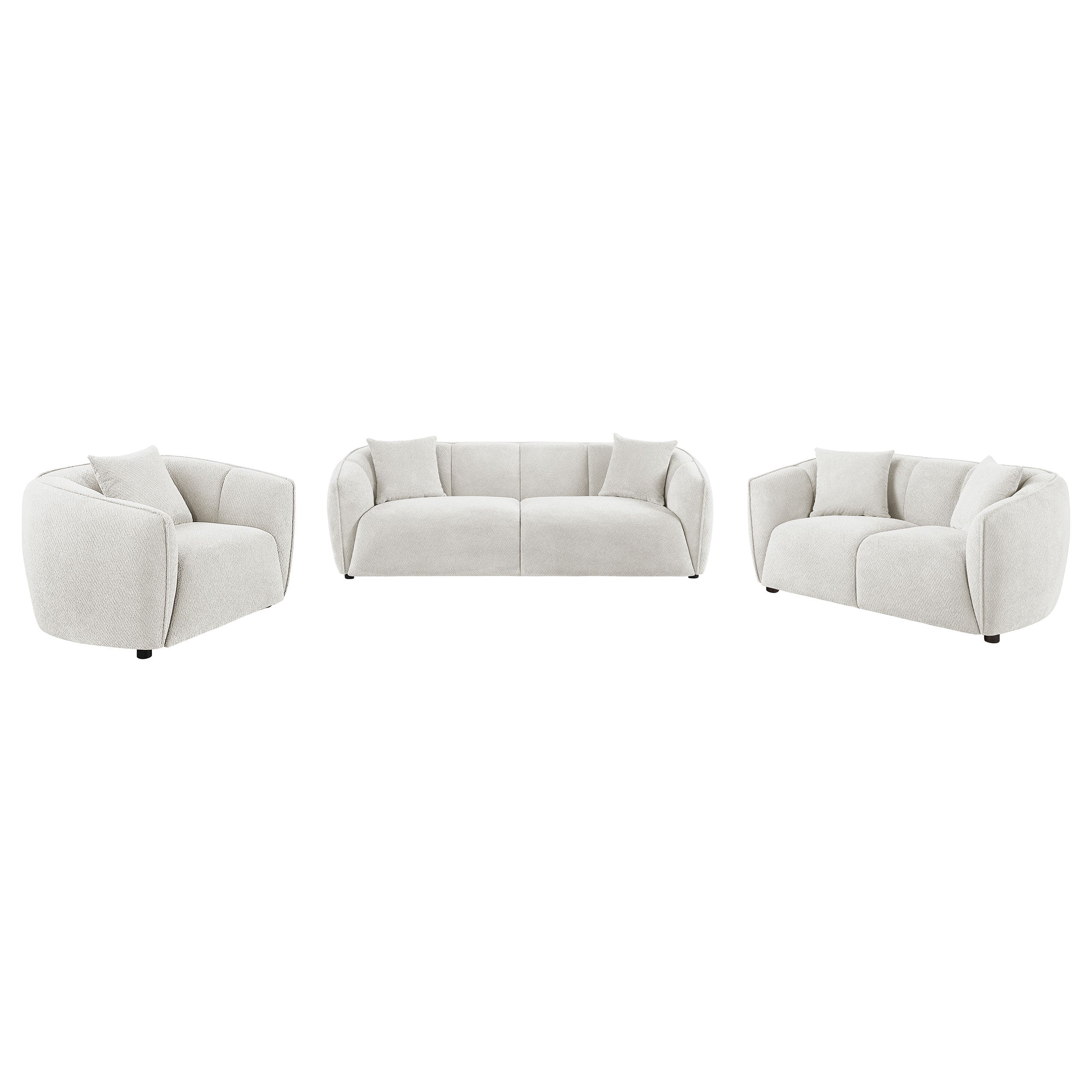 Aleisha 3-piece Fabric Upholstered Sofa Set In Sand