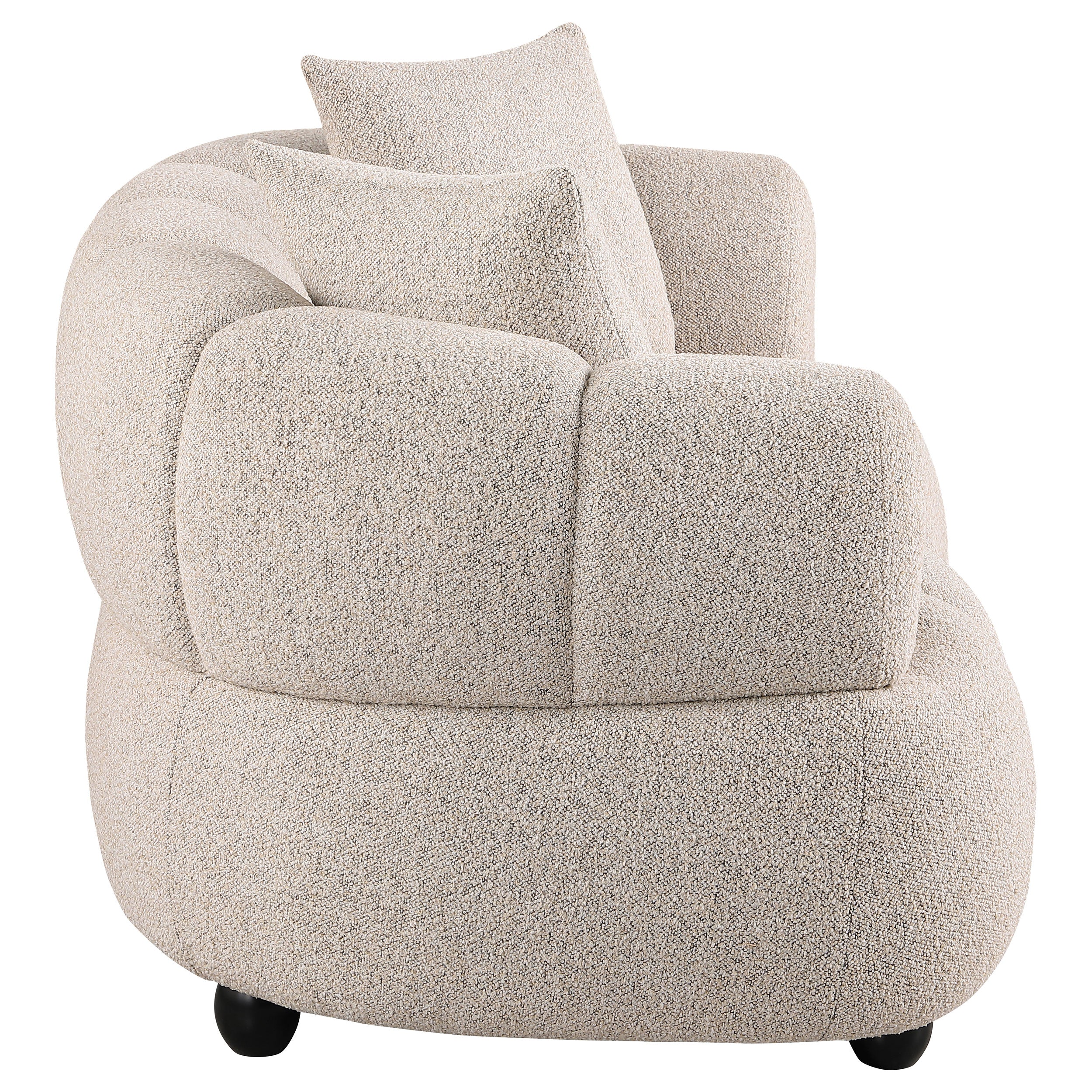 Whitney Contemporary Channel Tufted Woven Fabric Upholstered Loveseat