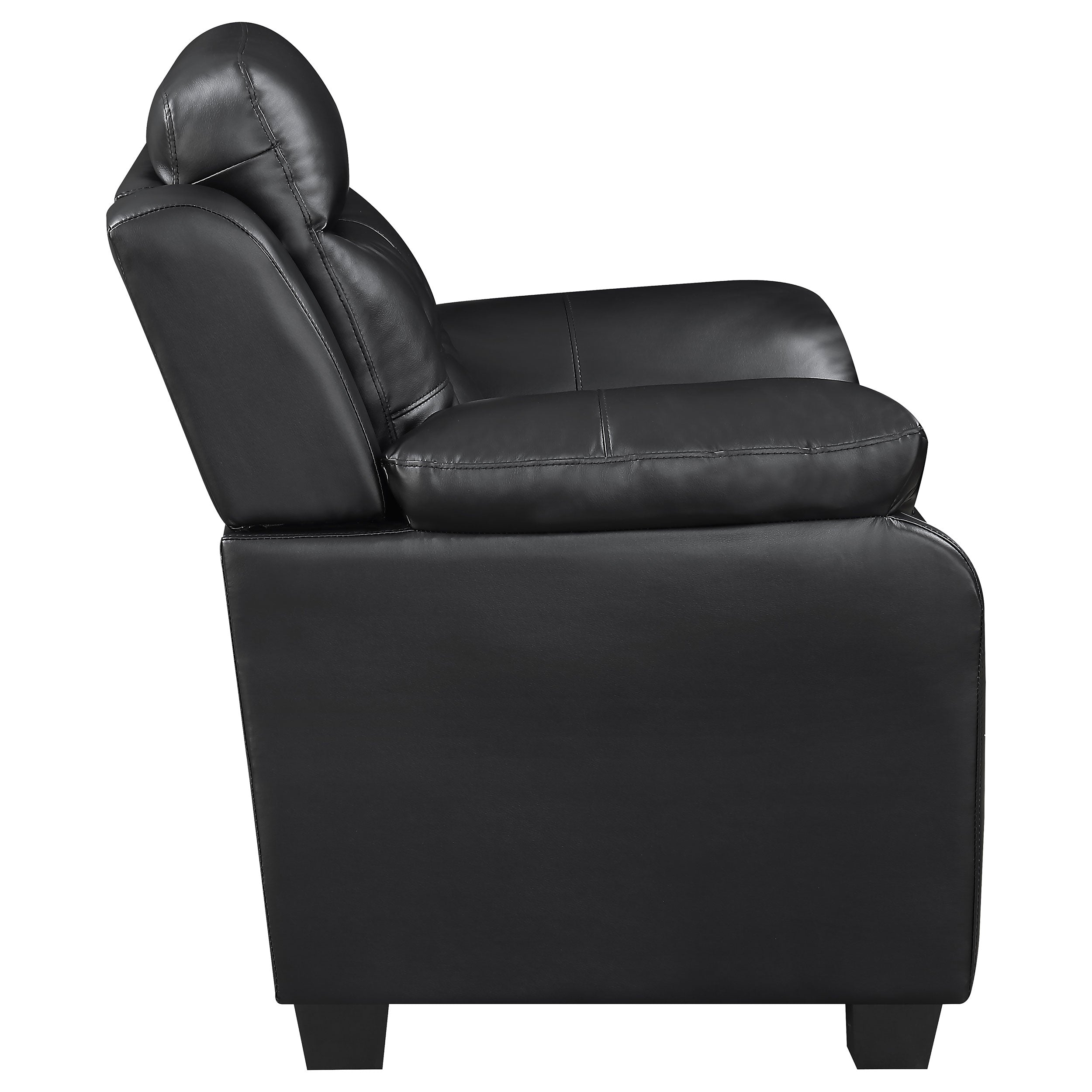 Finley 3-piece Upholstered Padded Arm Tufted Sofa Set In Black