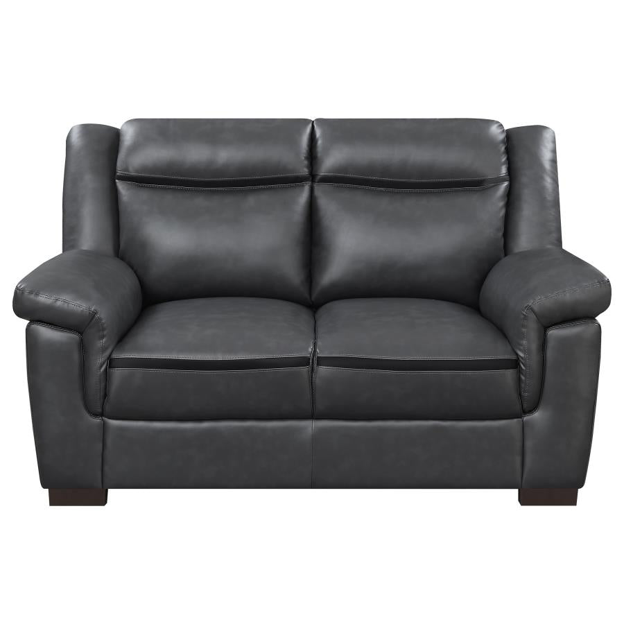 Arabella 3-piece Upholstered Padded Arm Sofa Set In Grey