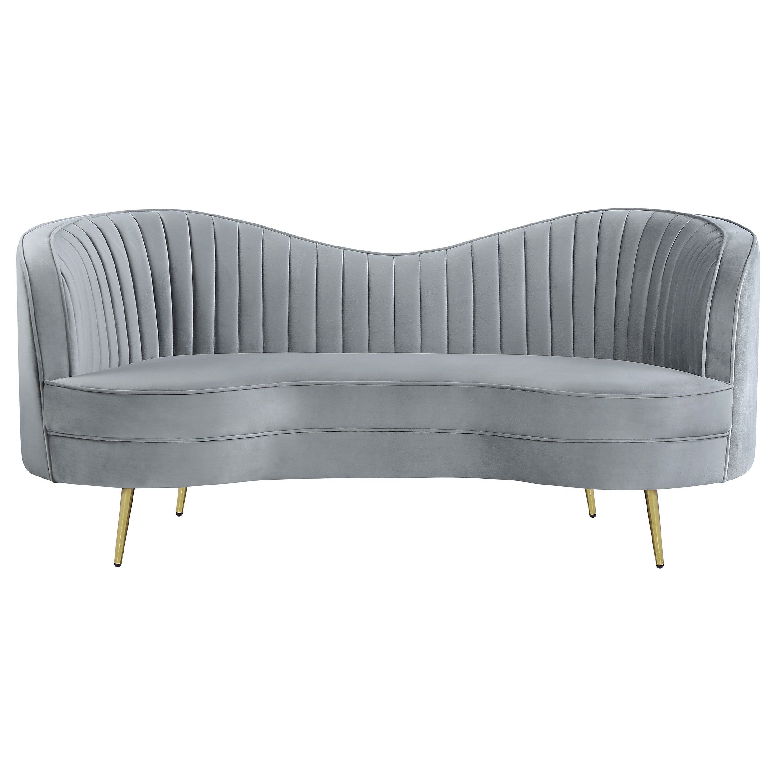 Sophia 3-piece Upholstered Channel Tufted Sofa Set in Grey
