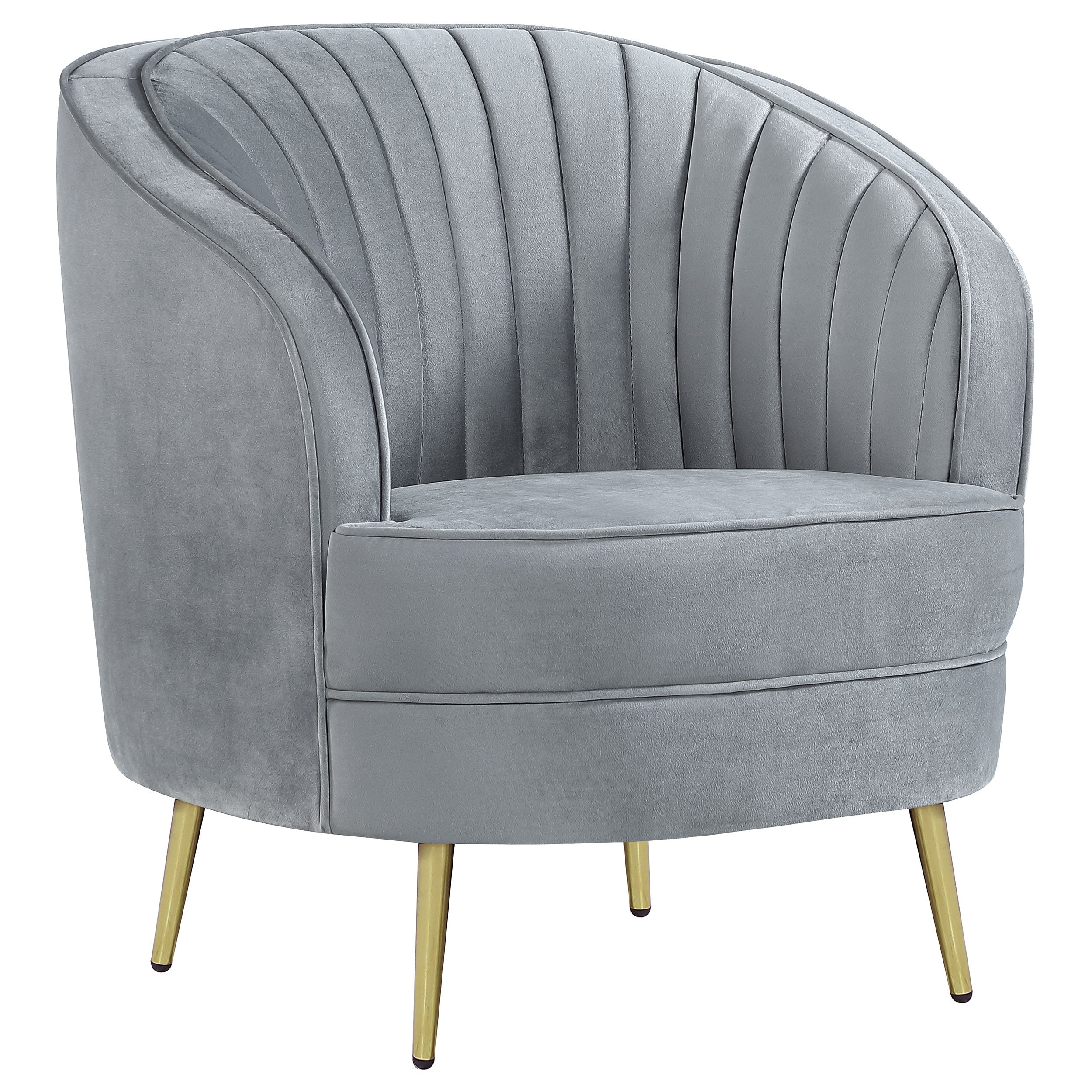 Sophia 3-piece Upholstered Channel Tufted Sofa Set in Grey