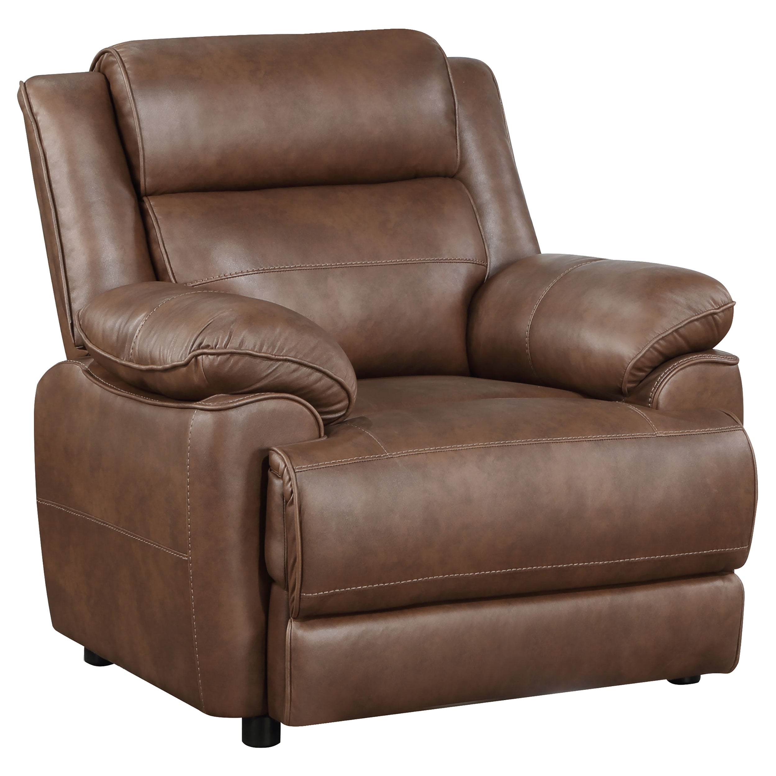 Ellington 3-piece Upholstered Padded Arm Sofa Set In Dark Brown